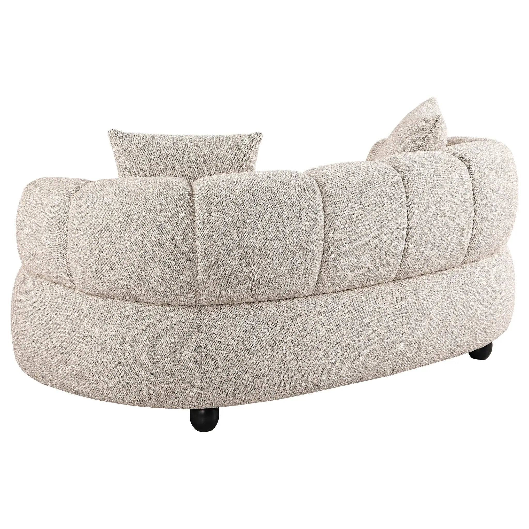 Whitney Contemporary Channel Tufted Boucle Upholstered Sofa Set by Unique Piece Furniture
