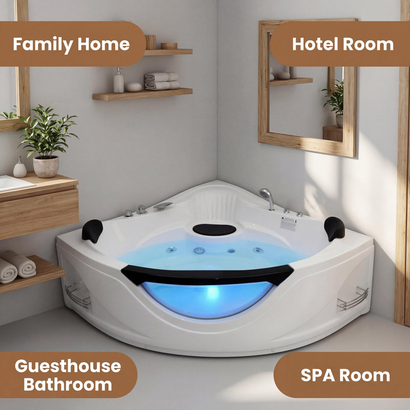 59" Corner Whirlpool Bathtub for 2-Person by HouseOfZazla