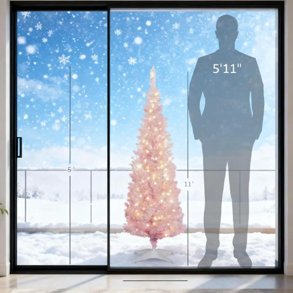 Pink 5ft Pencil Christmas Tree by HouseOfZazla