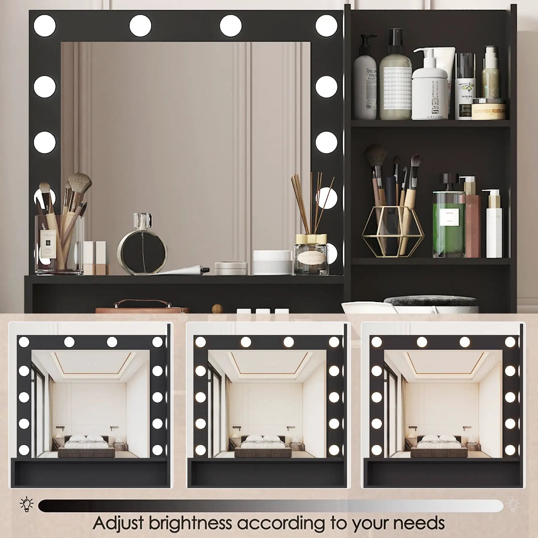 Vanity Desk with Mirror & Light by HouseOfZazla