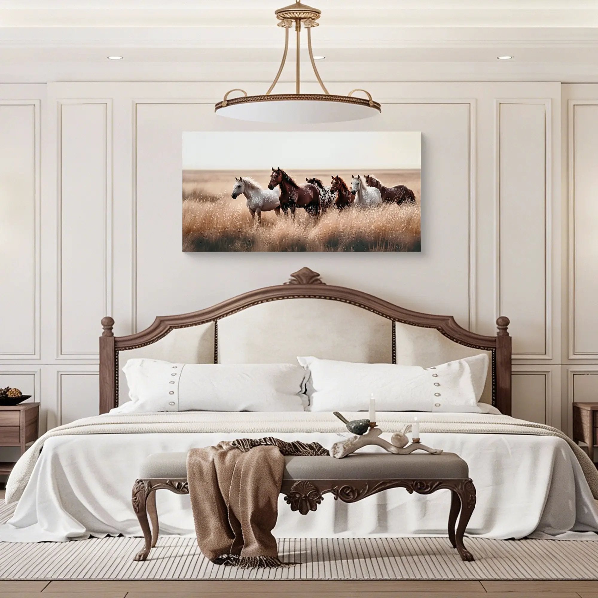 Cozy Country Rustic Horses Wall Art Decor by HouseOfZazla