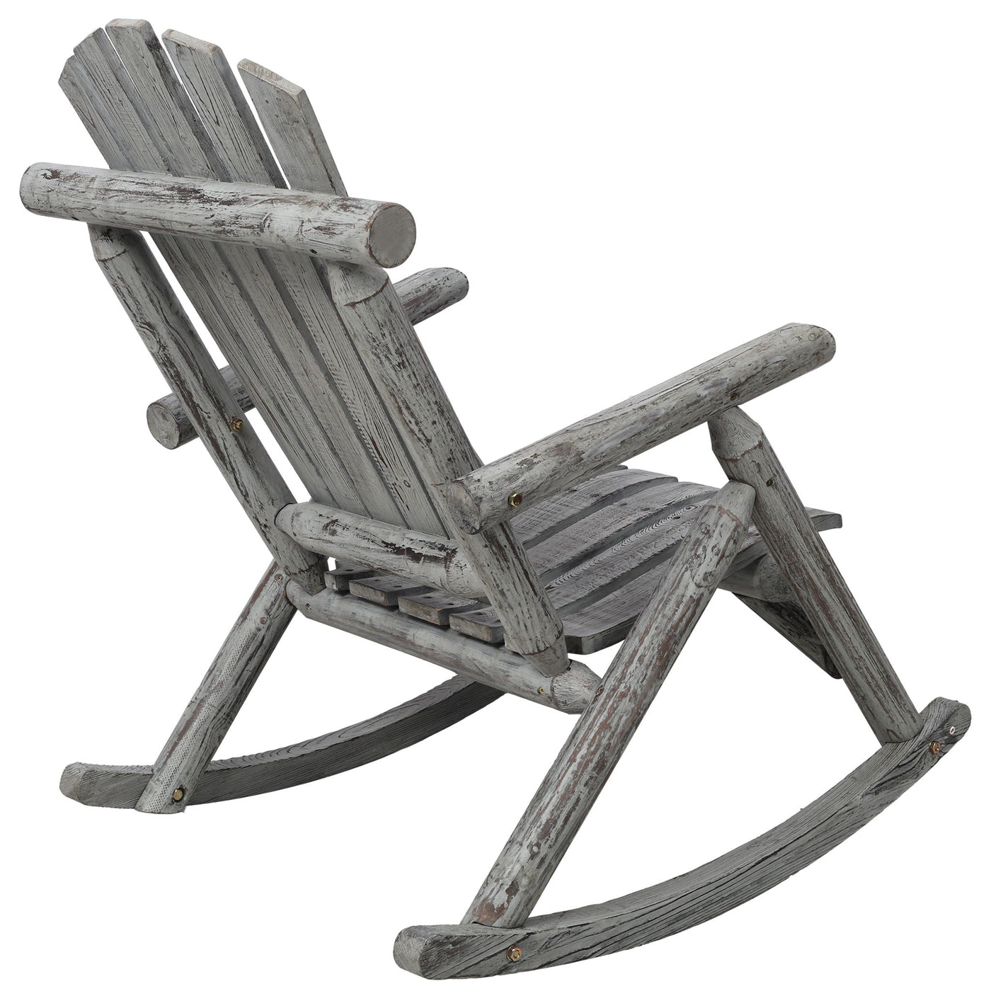 Durable Wooden Porch Rocker, Fir Log Rocking Chair by Unique Piece Furniture
