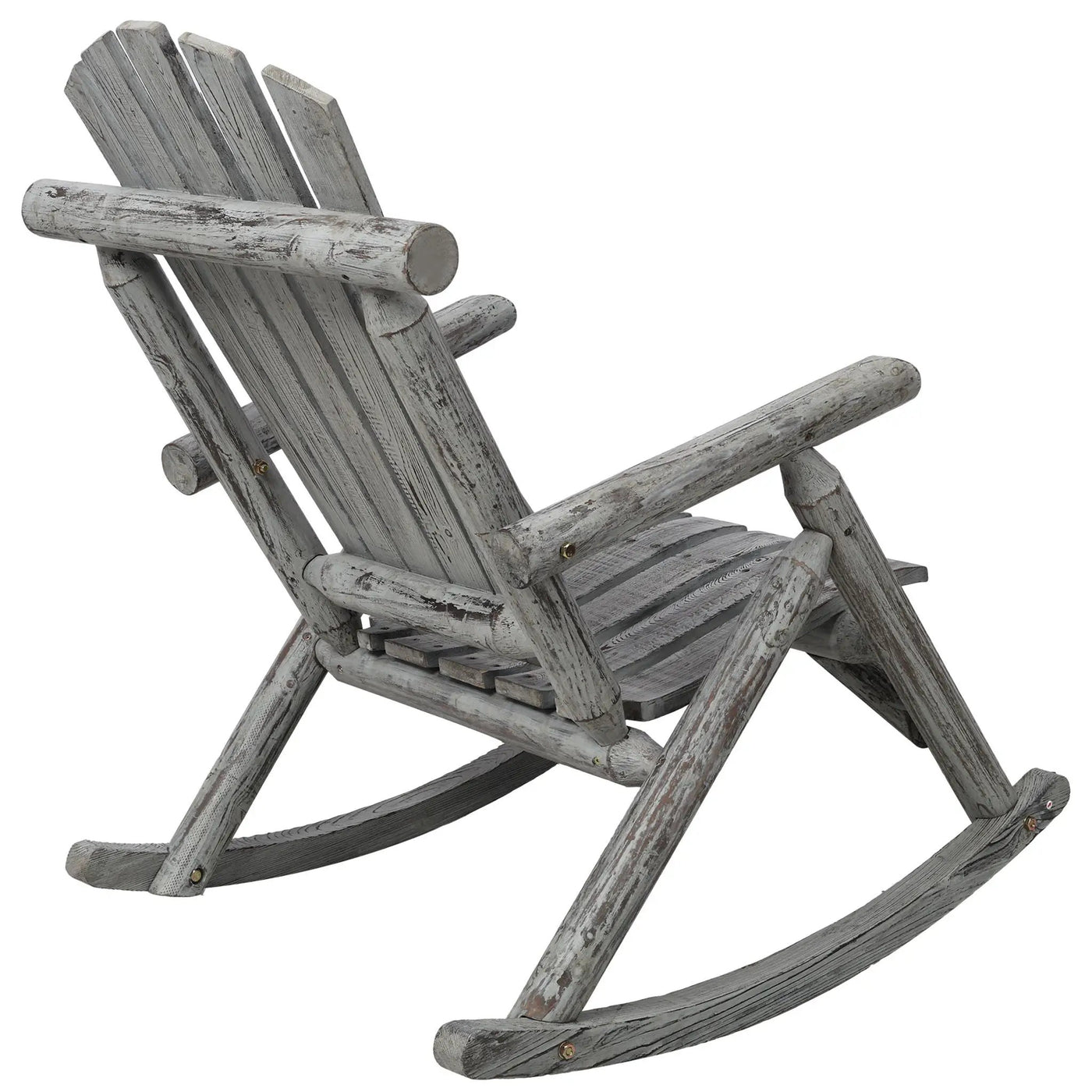 Durable Wooden Porch Rocker, Fir Log Rocking Chair by HouseOfZazla