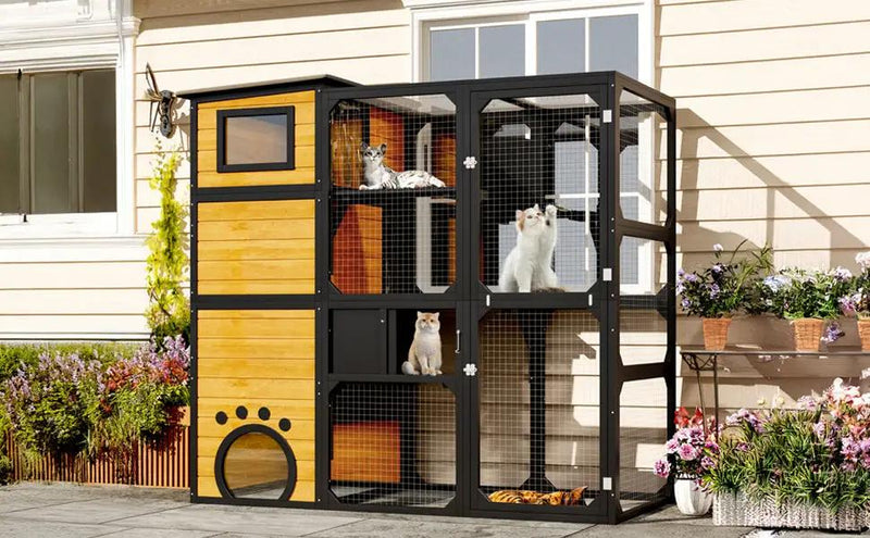 GO Large Cat Catio 4 Tiers Cat Enclosure for Outdoor Cats by HouseOfZazla