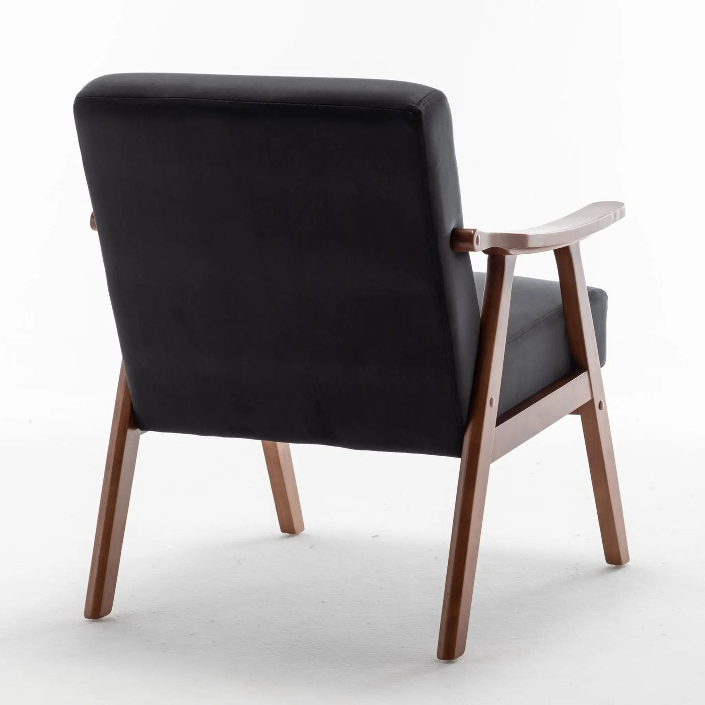 Mid Century Modern Accent Chair With Solid Wood Frame And Extra Thick Backrest by HouseOfZazla