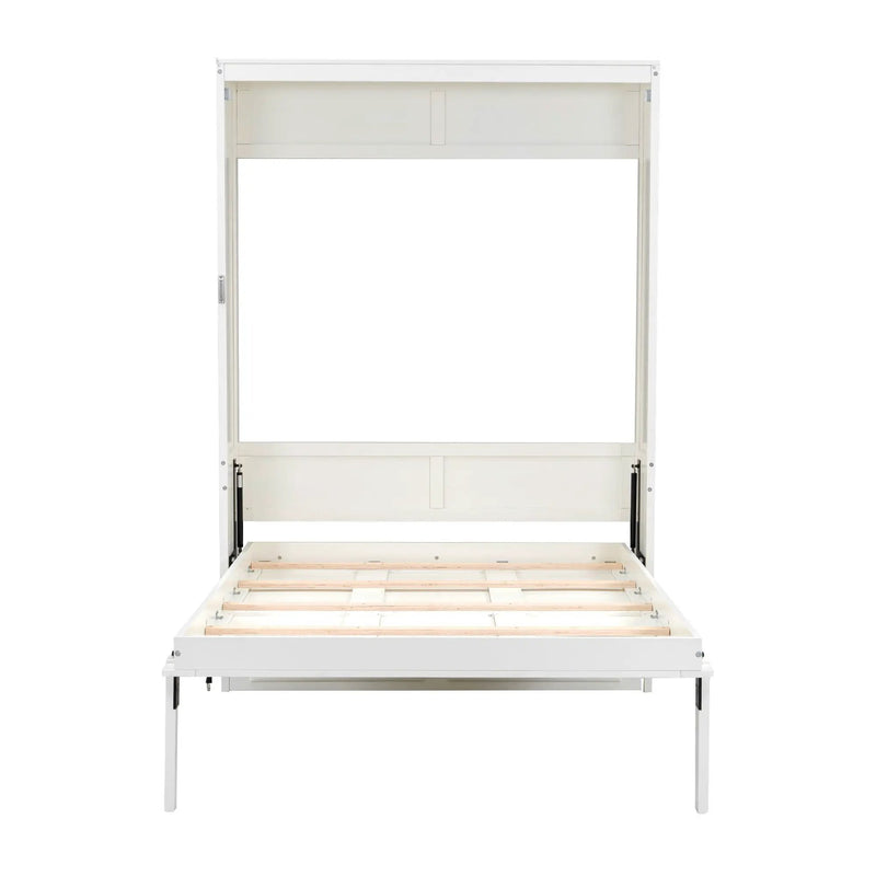 Full Size Murphy Bed With 2 Drawers - Beige