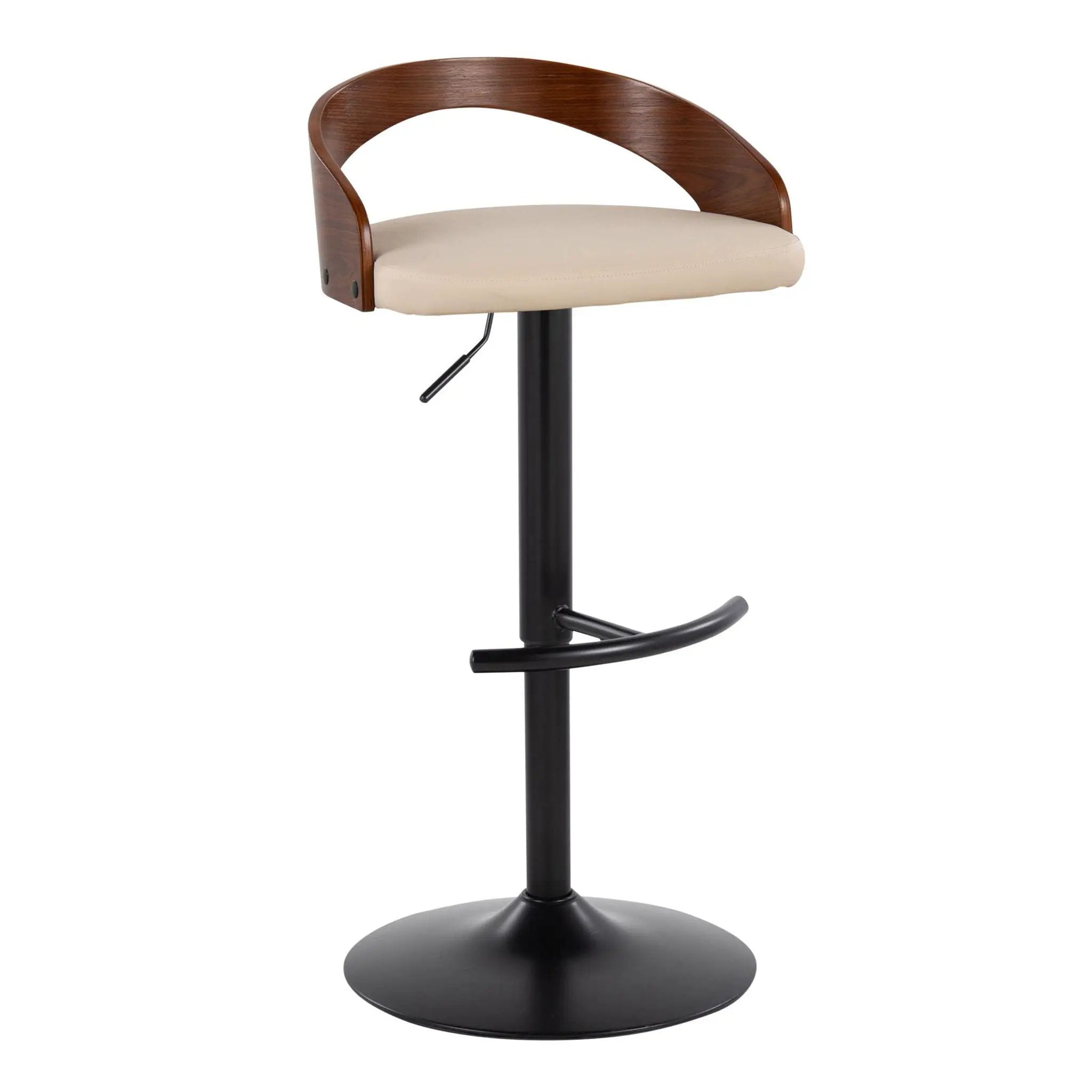 Grotto - Contemporary Adjustable Barstool With Swivel With Rounded T Footrest (Set of 2) by Unique Piece Furniture