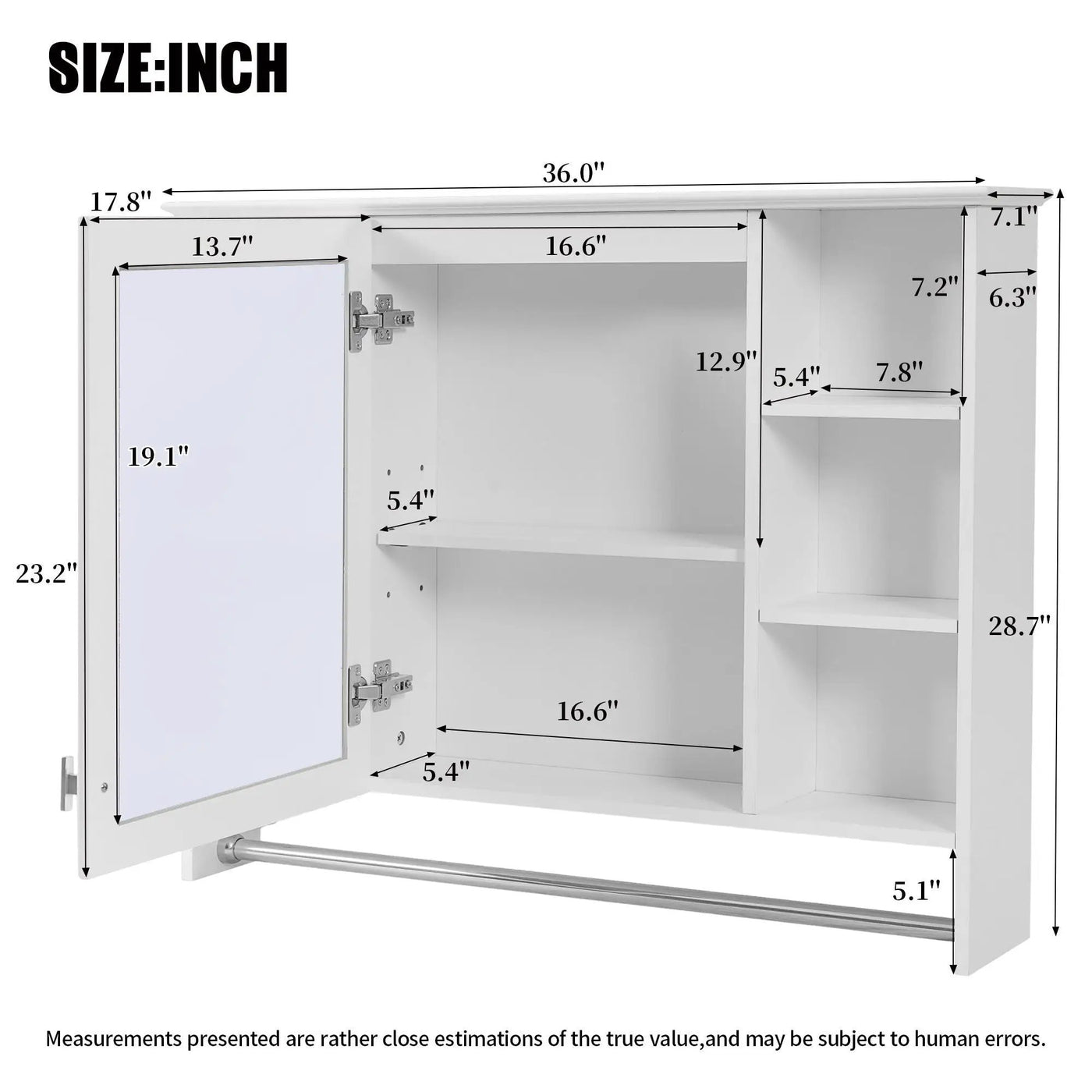Modern Wall Mounted Mirror Cabinet with Adjustable Shelf and Towel Bar by HouseOfZazla