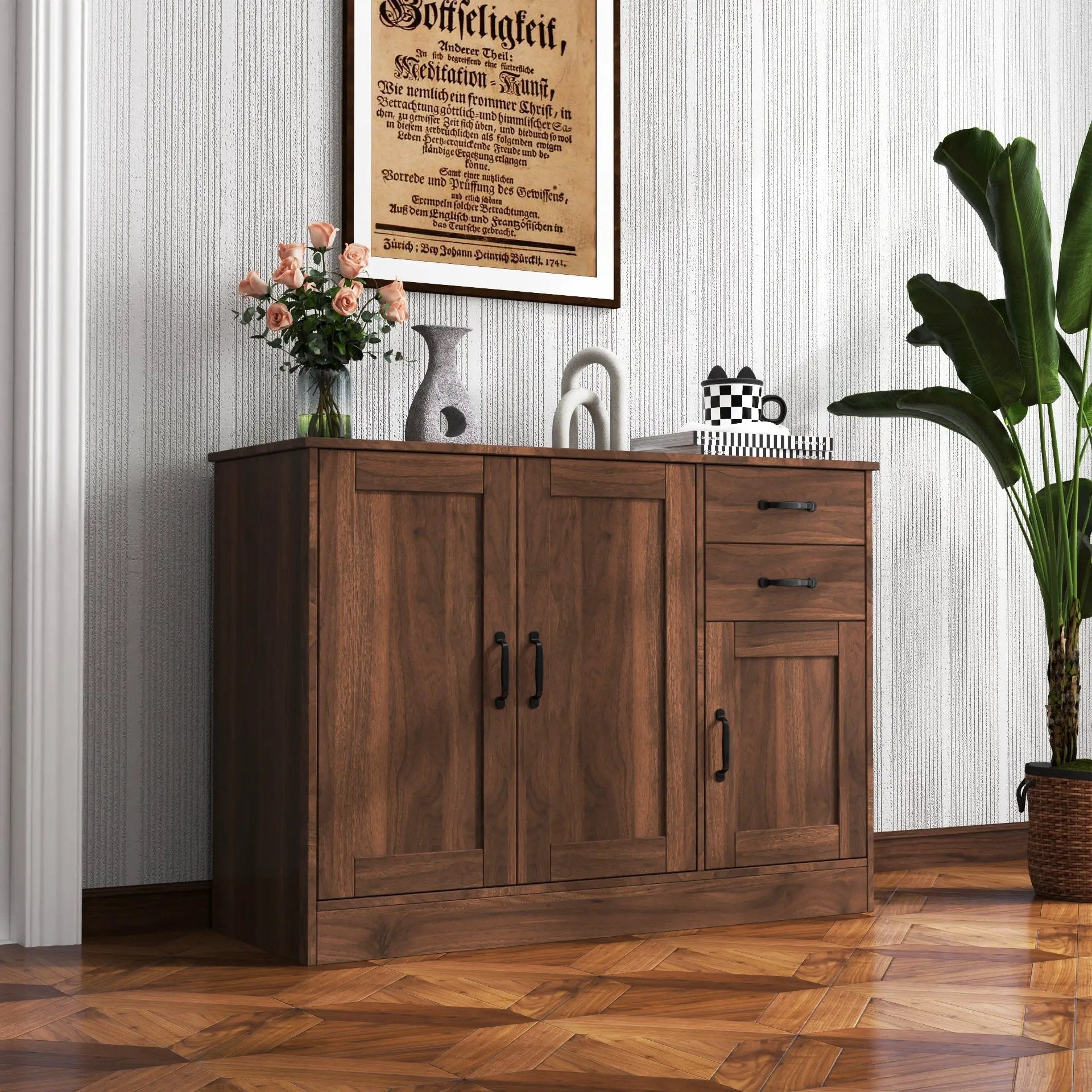 Modern Wood Buffet Sideboard with 2 Doors, 1 Storage & 2 Drawers by HouseOfZazla