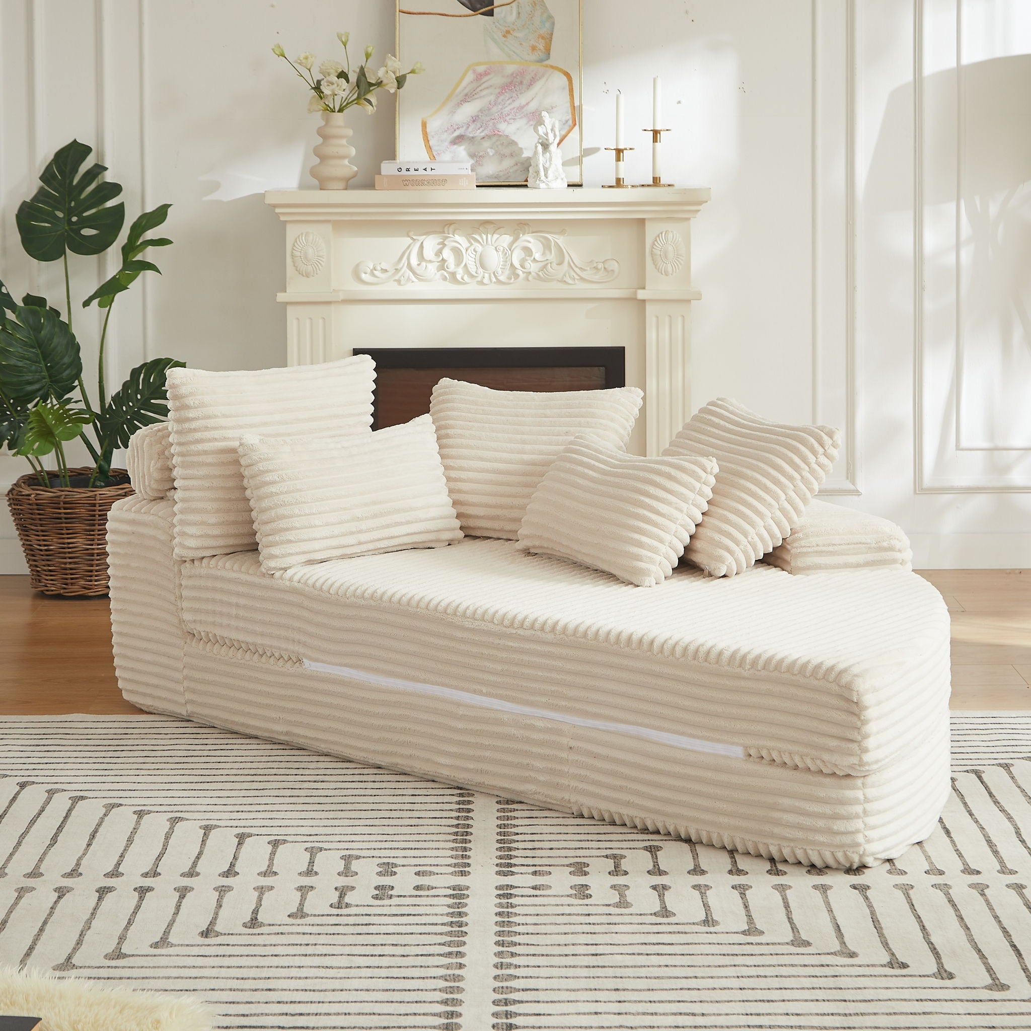 Semi Circular 2 In 1 Sofa Bed With Neck Pillow by HouseOfZazla