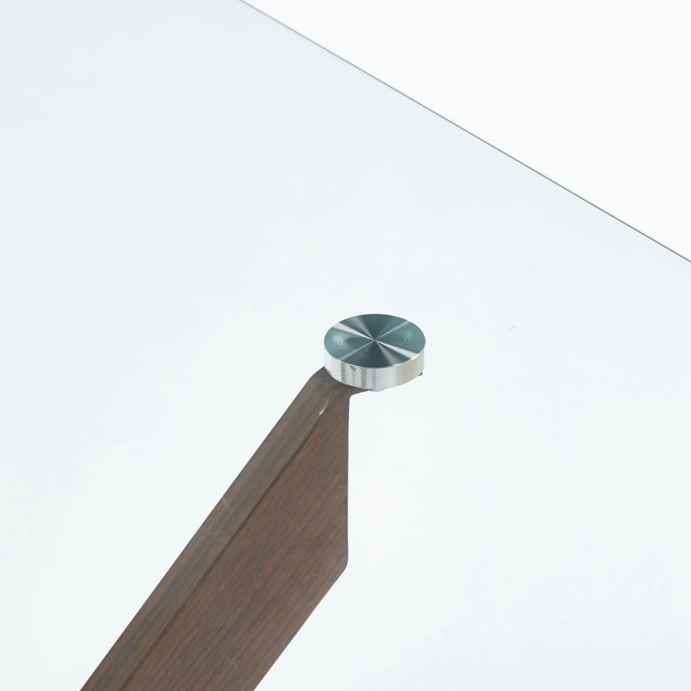 Dining Table With Cross Metal Leg And Tempered Glass, Modern Space Saving Kitchen Table For Living Room Legs, Square Table by Unique Piece Furniture