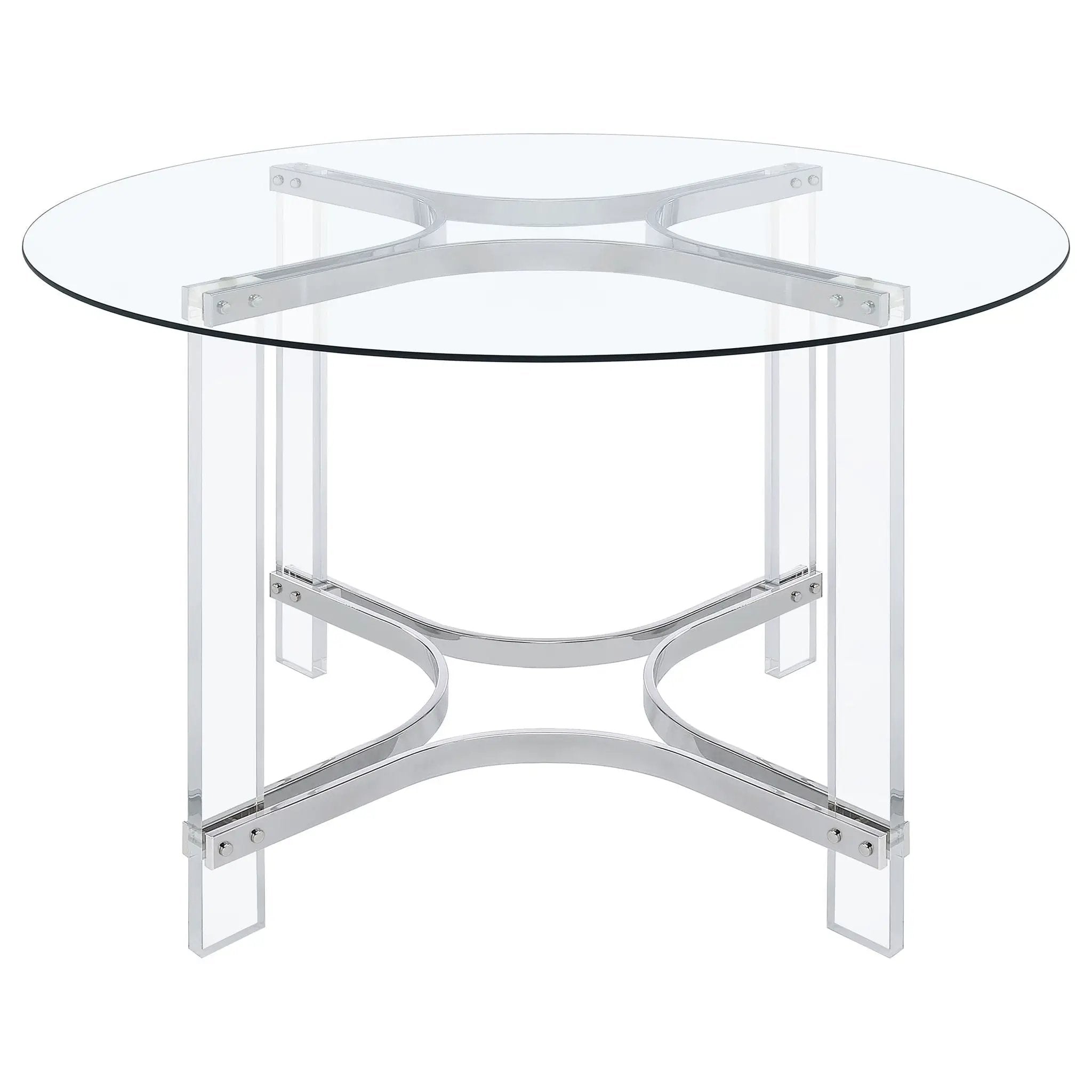 Uptown - 5 Piece Round Dining Set - Chrome