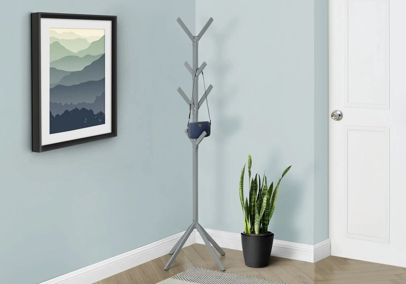 Coat Rack, Hall Tree, Freestanding, 8 Hooks, Entryway, Contemporary & Modern by HouseOfZazla