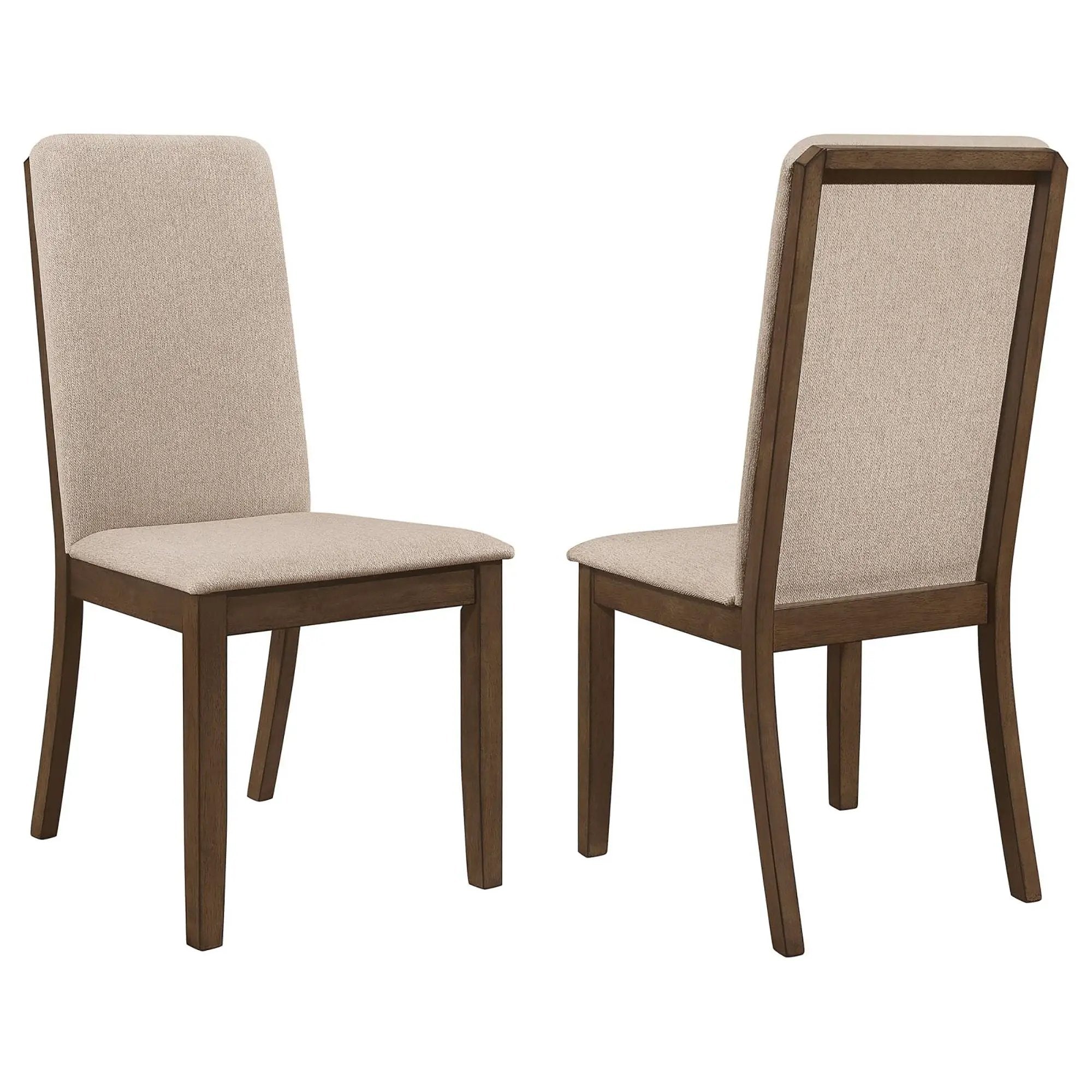 Twill And Padded Side Chair (Set of 2) - Brown by HouseOfZazla