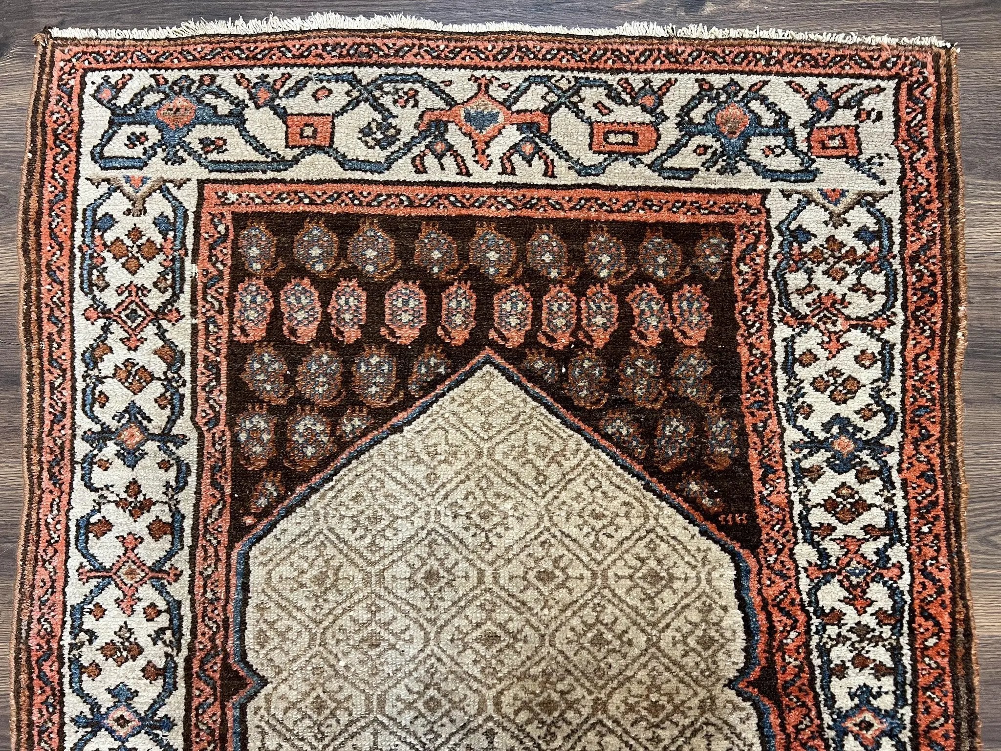 Rare Persian Tribal Runner Rug 3.5 x 10, Sarab Serab Kalegy Carpet, Antique 1920s Collectible Geometric Medallion Oriental Wool Runner, Hand Knotted, Camel Hair Color by Jewel Rugs