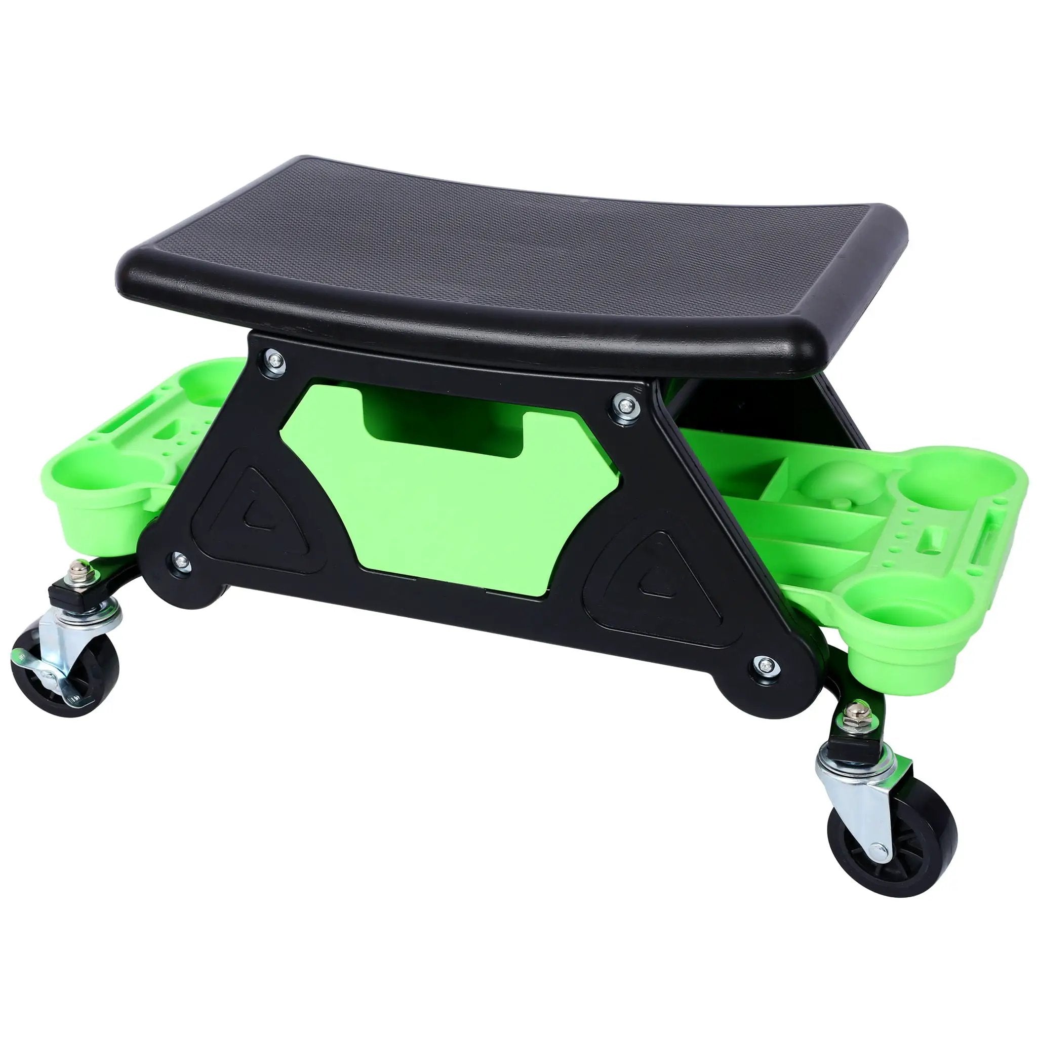 Heavy Duty Mechanic Stool With Tool Storage 300 Lbs Capacity Hdpe - Green by HouseOfZazla