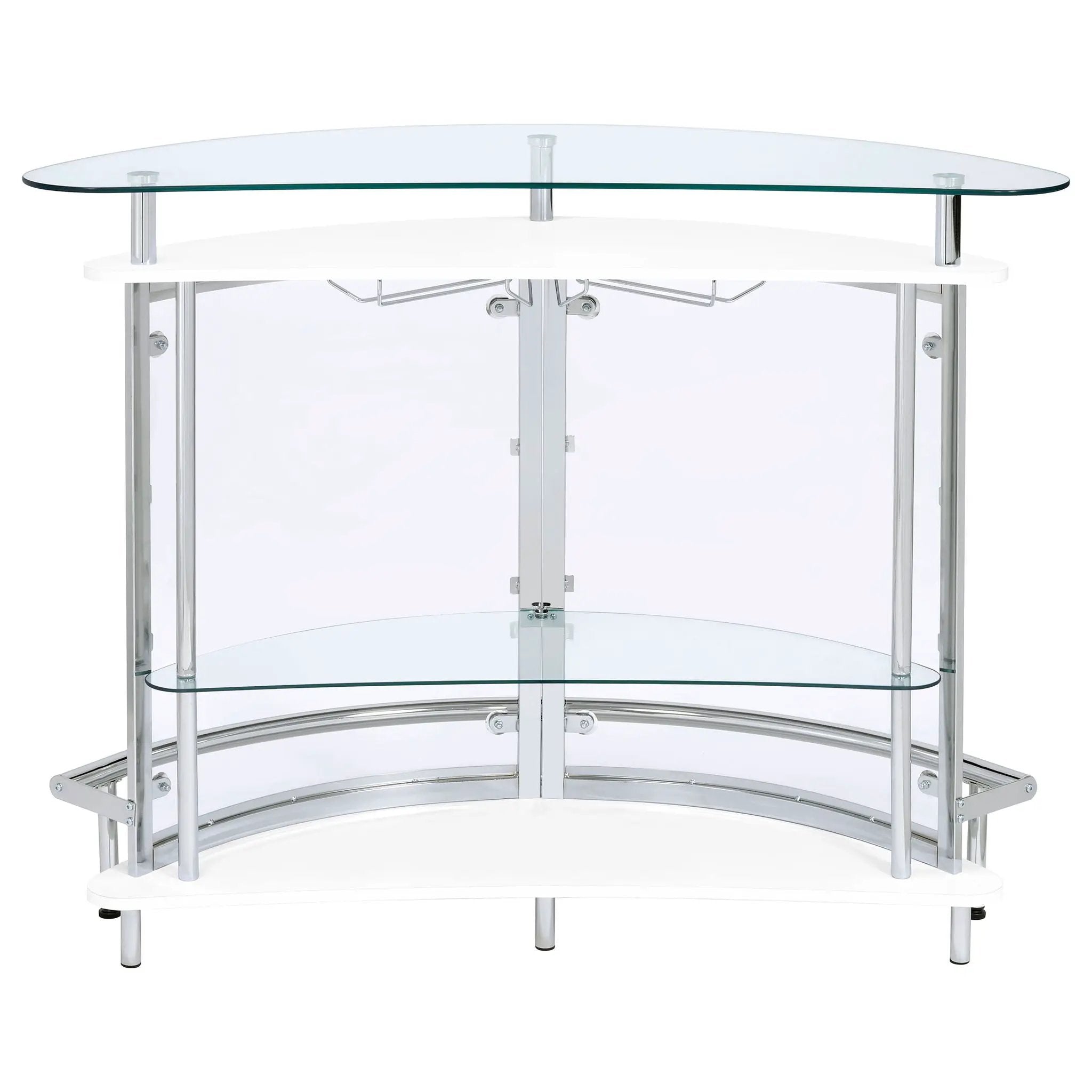 Amarillo Freestanding Glass Top Home Bar Wine Cabinet White by Unique Piece Furniture