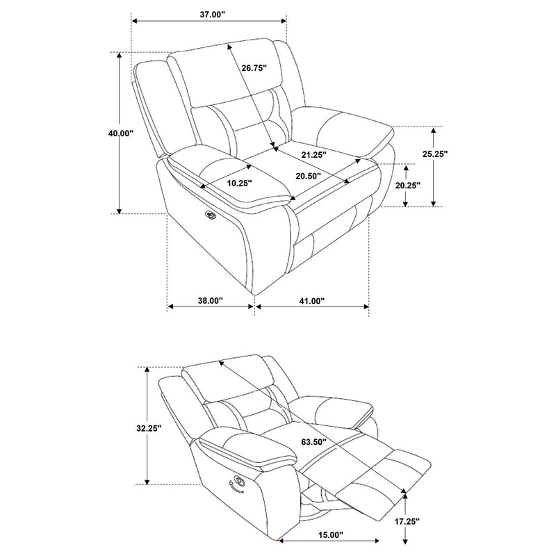 Greer Upholstered Swivel Glider Recliner Chair Brown by Unique Piece Furniture