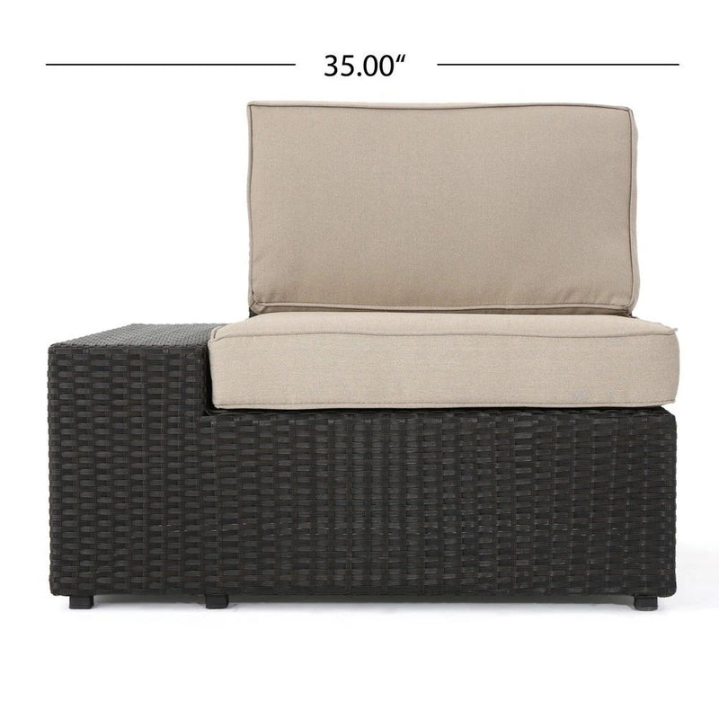Santa Cruz - 8 Piece Outdoor Sectional Set - Dark Brown by HouseOfZazla