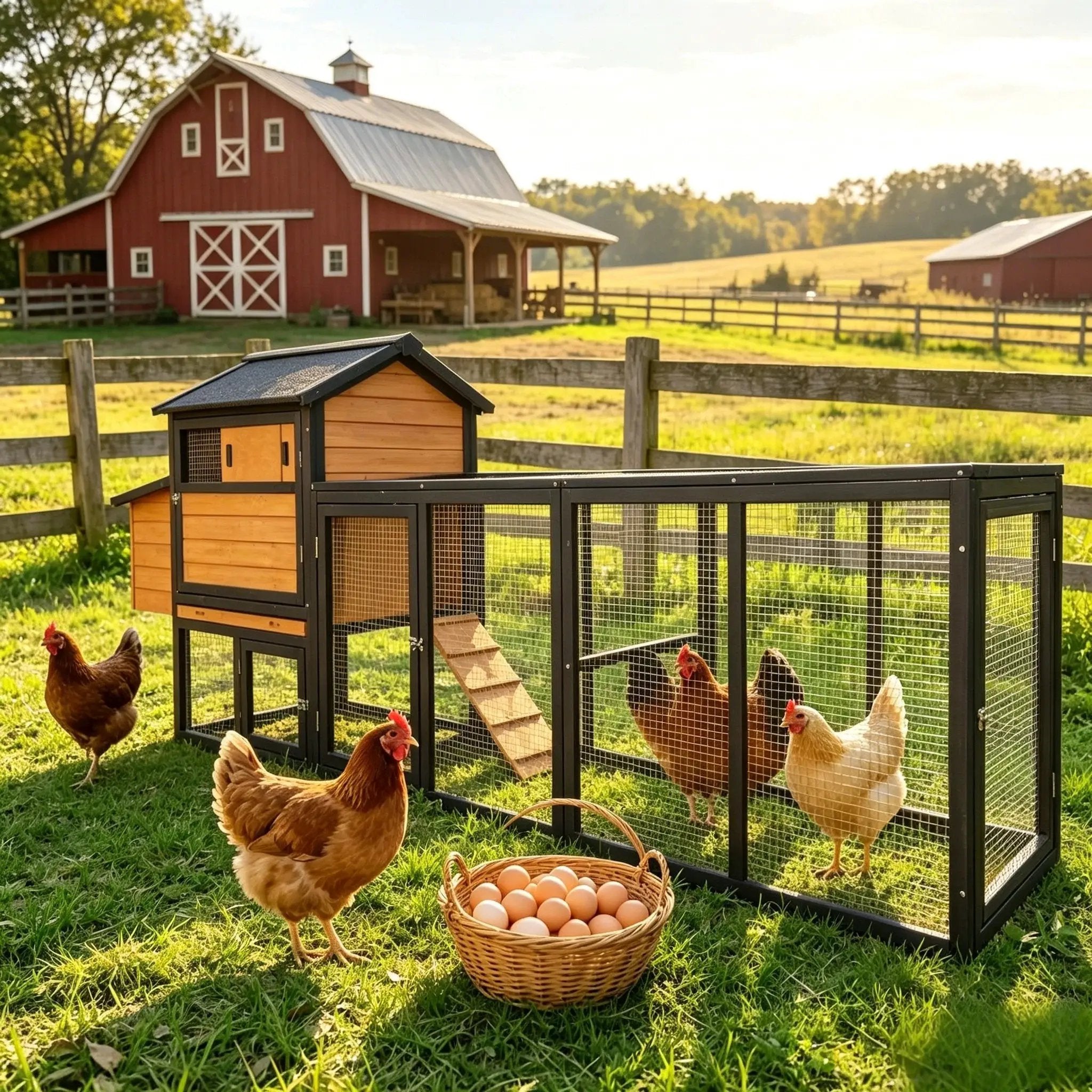Large Brown and Black Wooden Chicken Coop by HouseOfZazla