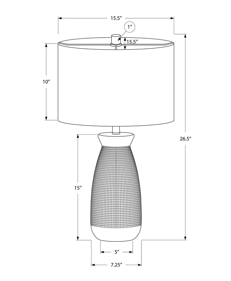 Lighting, Table Lamp, Ceramic, Contemporary - Gray by Unique Piece Furniture