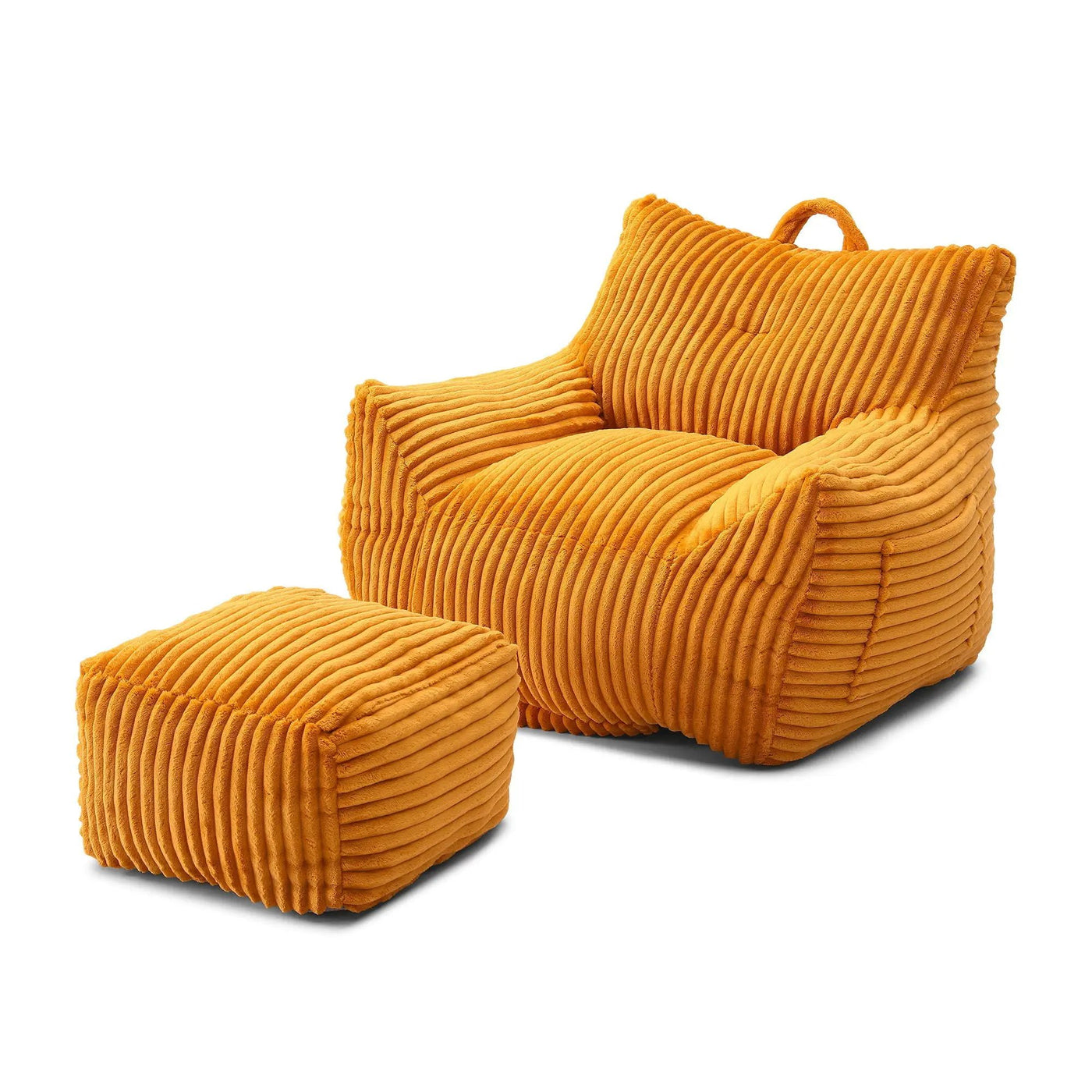 Giant Bean Bag Chair With Armrests And Footstool by HouseOfZazla