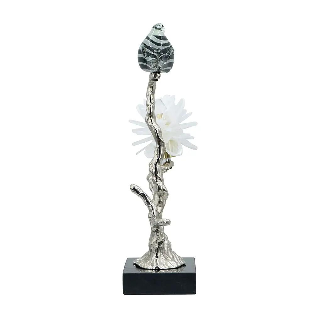 Aluminum Candle Holder With Marble Stand by Unique Piece Furniture