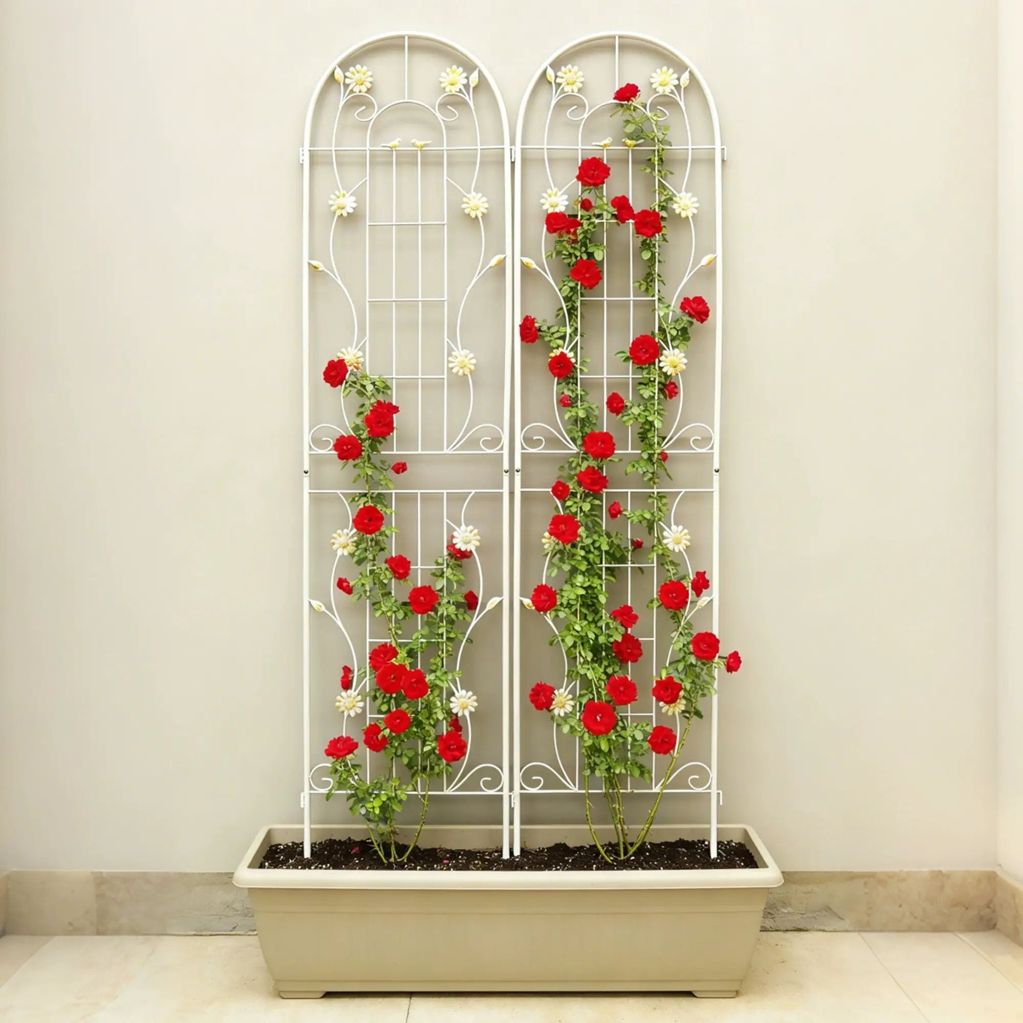 Metal Garden Trellis Rustproof Trellis For Climbing Plant Outdoor Flower Support by HouseOfZazla
