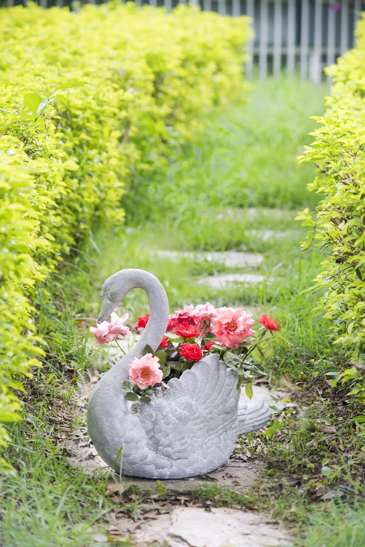 16.5x9x15.5" Mgo Swan Planter by HouseOfZazla