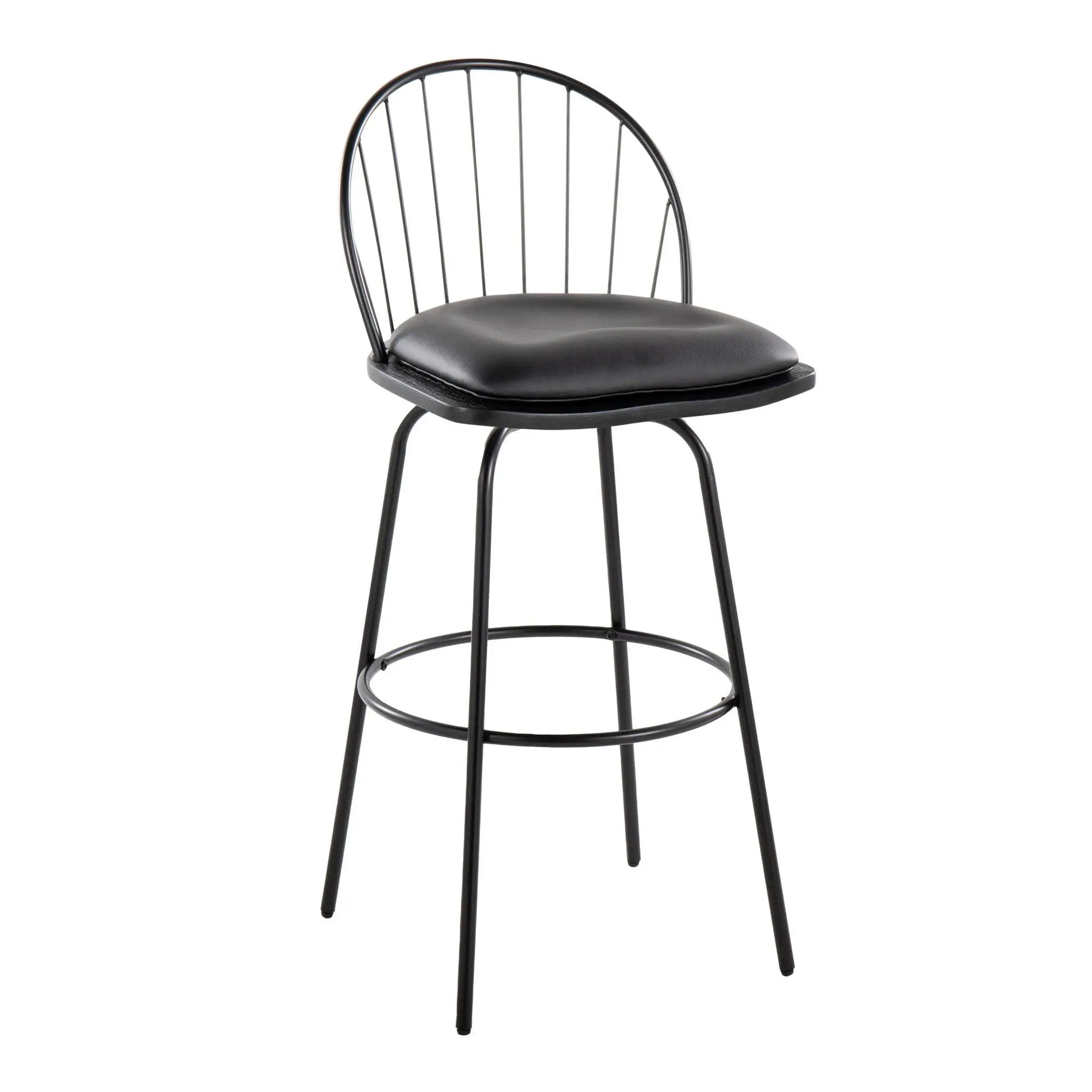 Riley - Claire Farmhouse Fixed Height Barstool With Swivel With Round Footrest (Set of 2) by Unique Piece Furniture