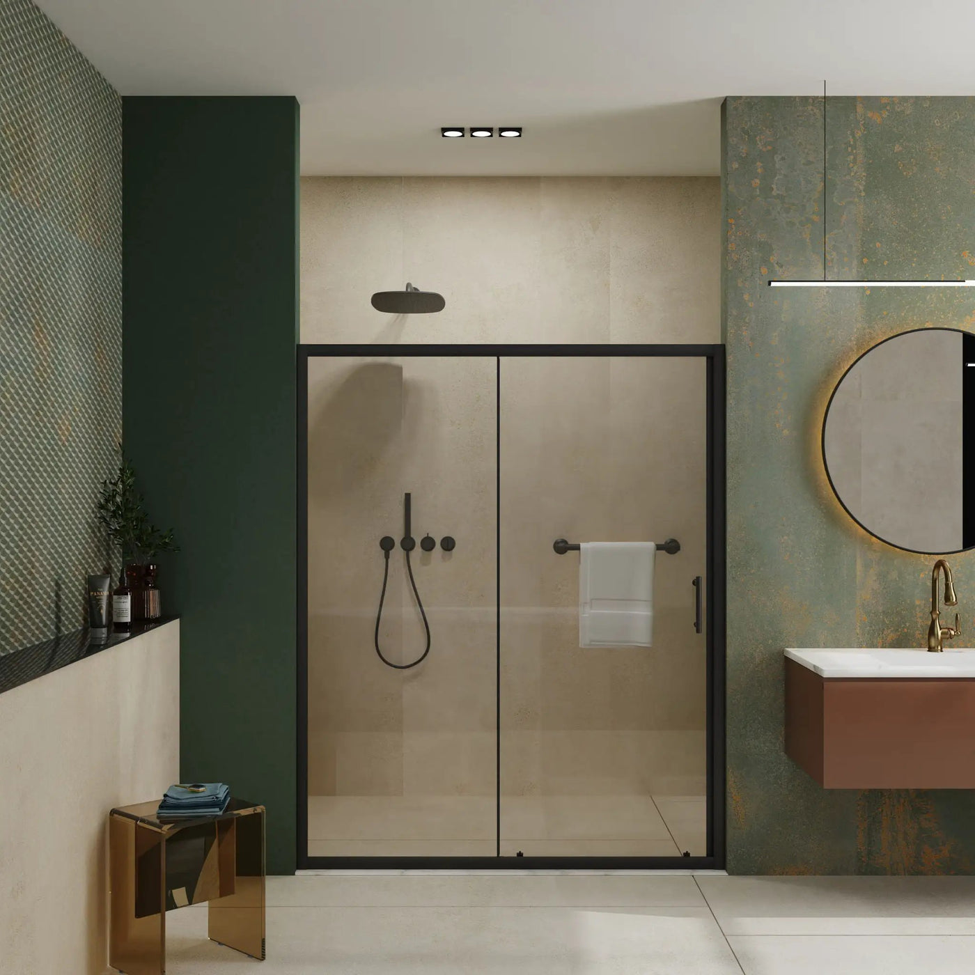 Single Sliding Shower Door, Thick Clear Tempered Glass Shower Door With Stainless Steel Handle by HouseOfZazla