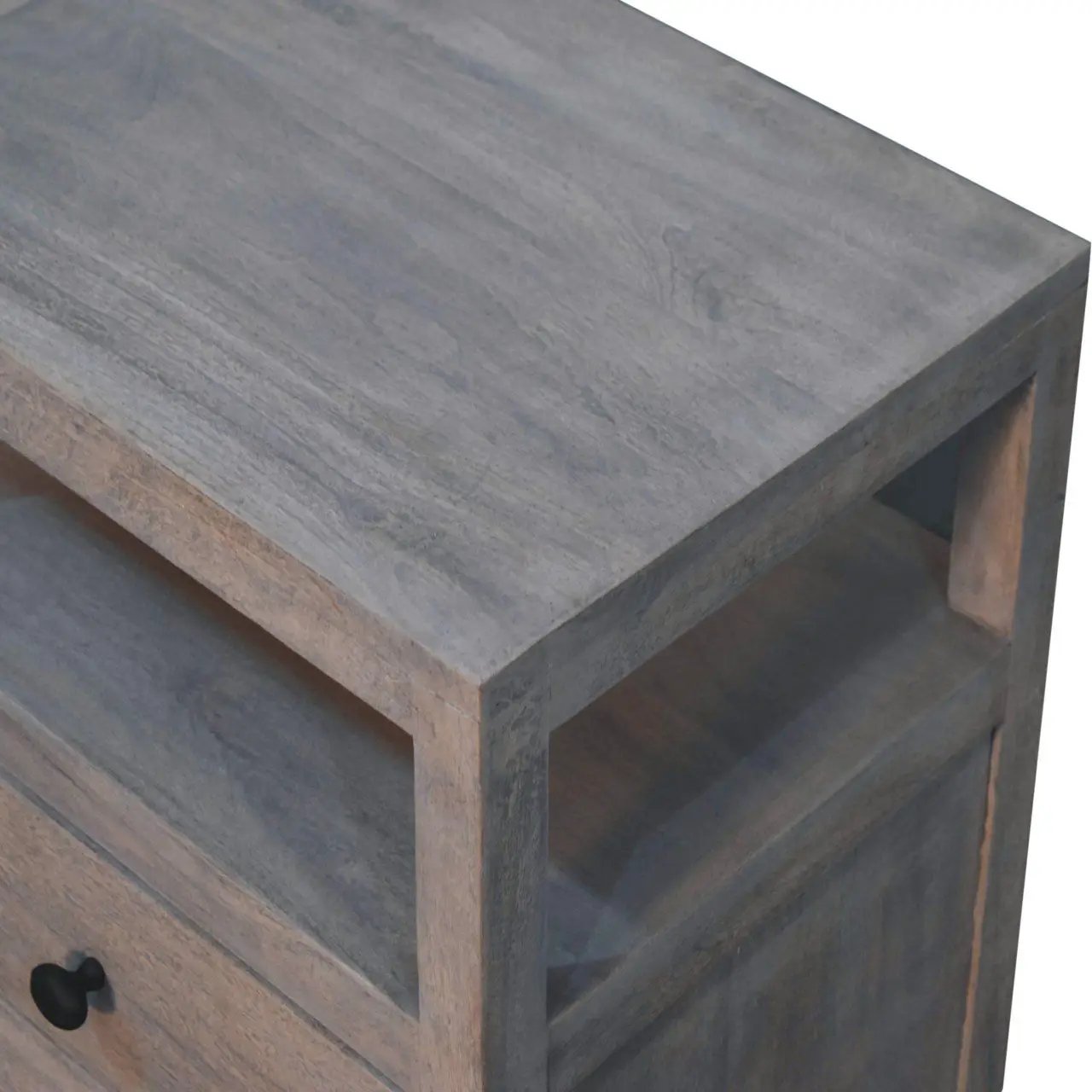 2 Drawer Open Bedside Table - Gray Ash by Unique Piece Furniture