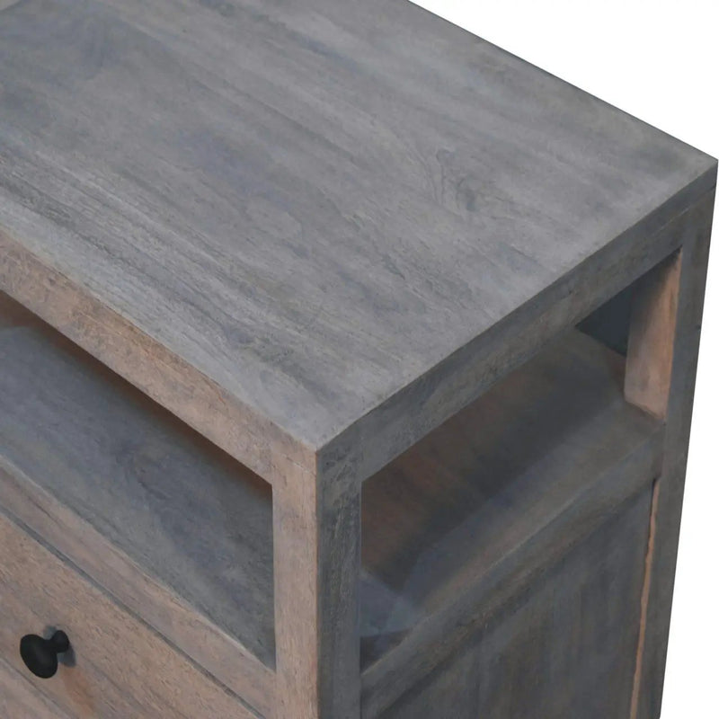 2 Drawer Open Bedside Table - Gray Ash by Unique Piece Furniture
