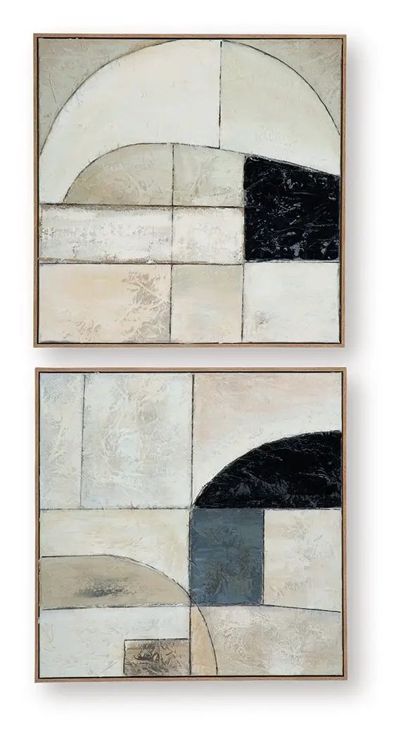 Bexlen - Wall Art Set (Set of 2) - Tan / Taupe / Black by Unique Piece Furniture