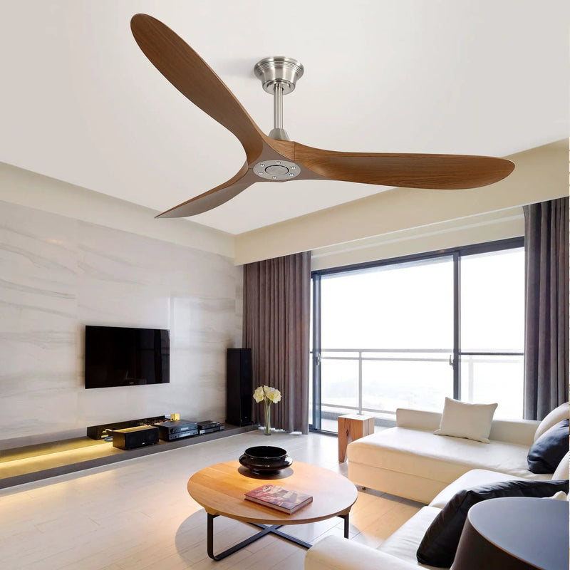 Outdoor Ceiling Fan No Light With 3 Blades Smart App Control - Brushed Nickel by Unique Piece Furniture