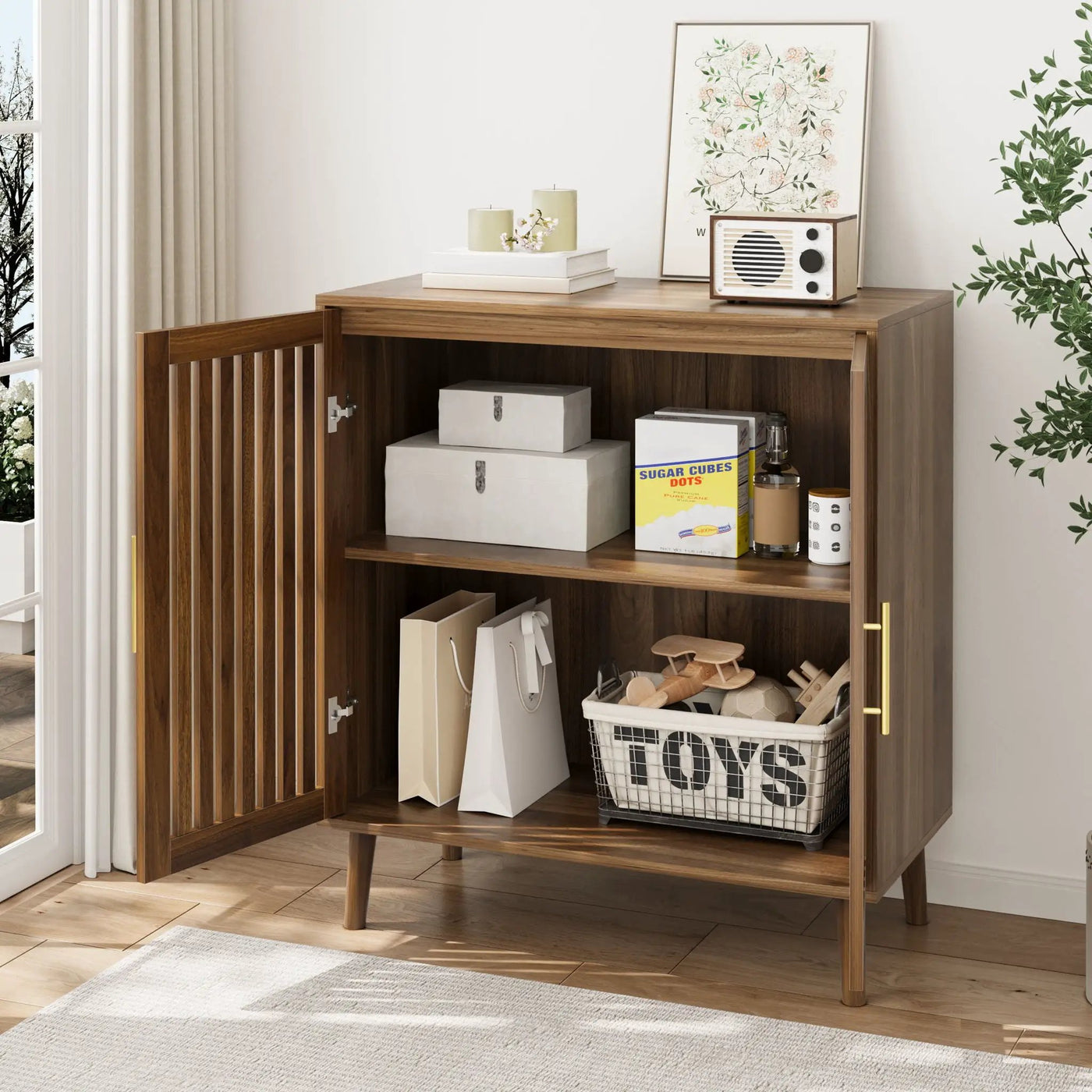 Grille Striped Sideboard Buffet Cabinet With Storage by HouseOfZazla
