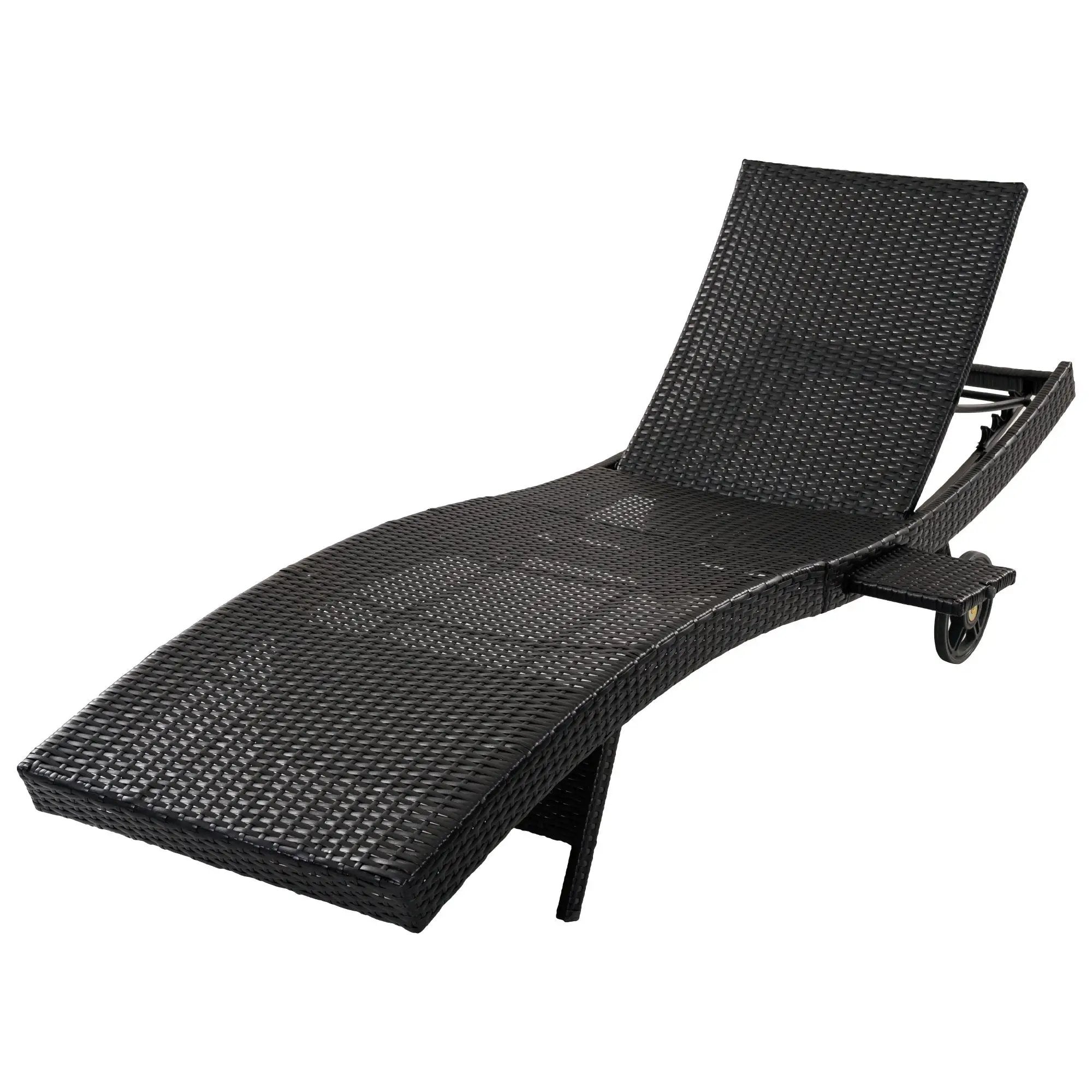 K&K 80'' Patio Wicker Chaise Lounge Chairs Set of 2 by HouseOfZazla