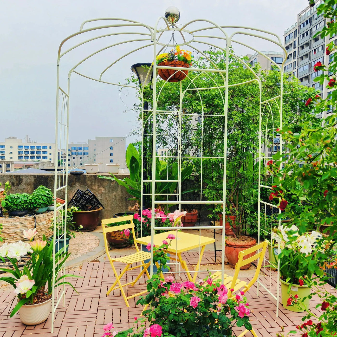 Metal Garden Arch Iron Garden Arbors Gazebo Dia High Birdcage Shape Pergola Pavilion For Wedding Ceremony by Unique Piece Furniture