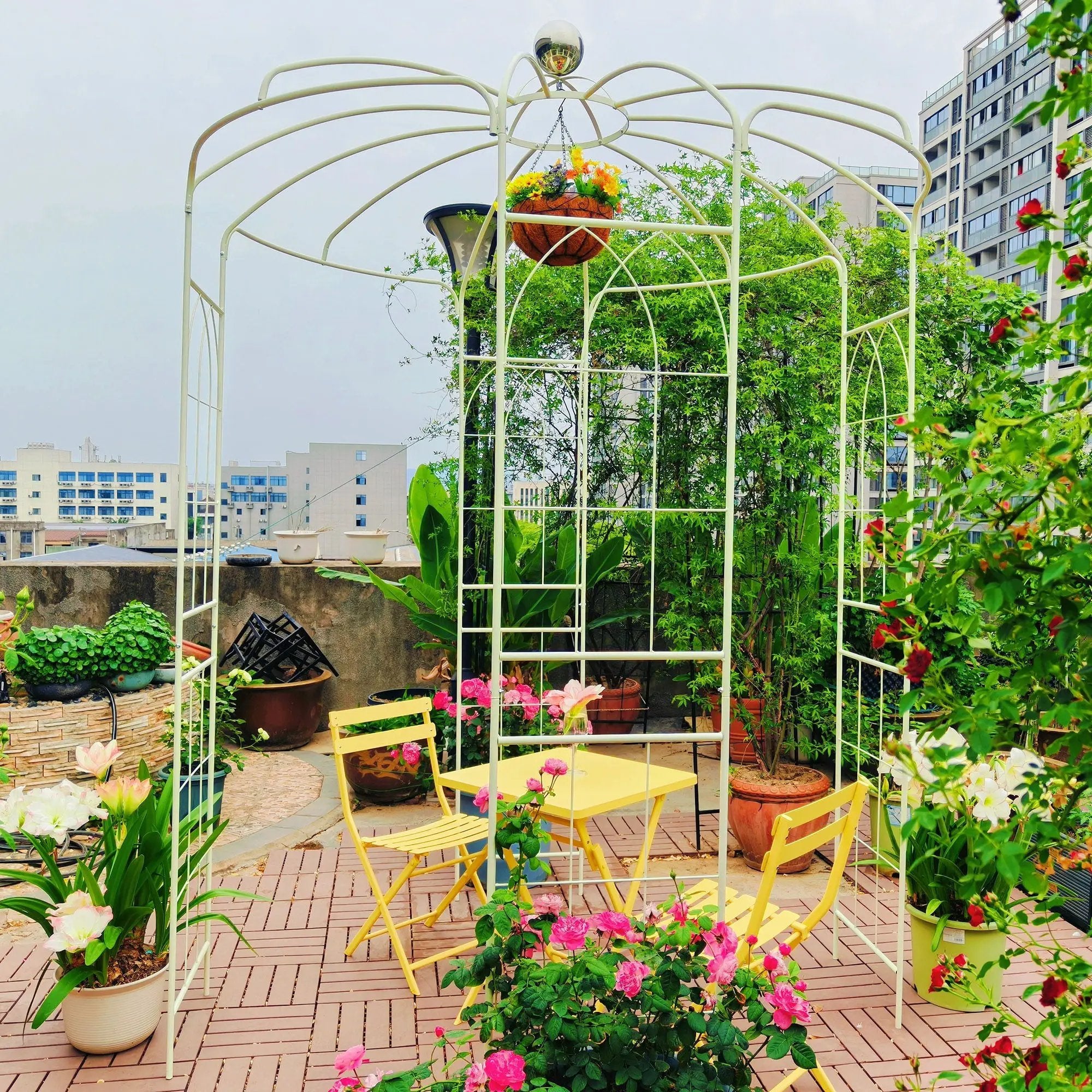 Metal Garden Arch Iron Garden Arbors Gazebo Dia High Birdcage Shape Pergola Pavilion For Wedding Ceremony by HouseOfZazla