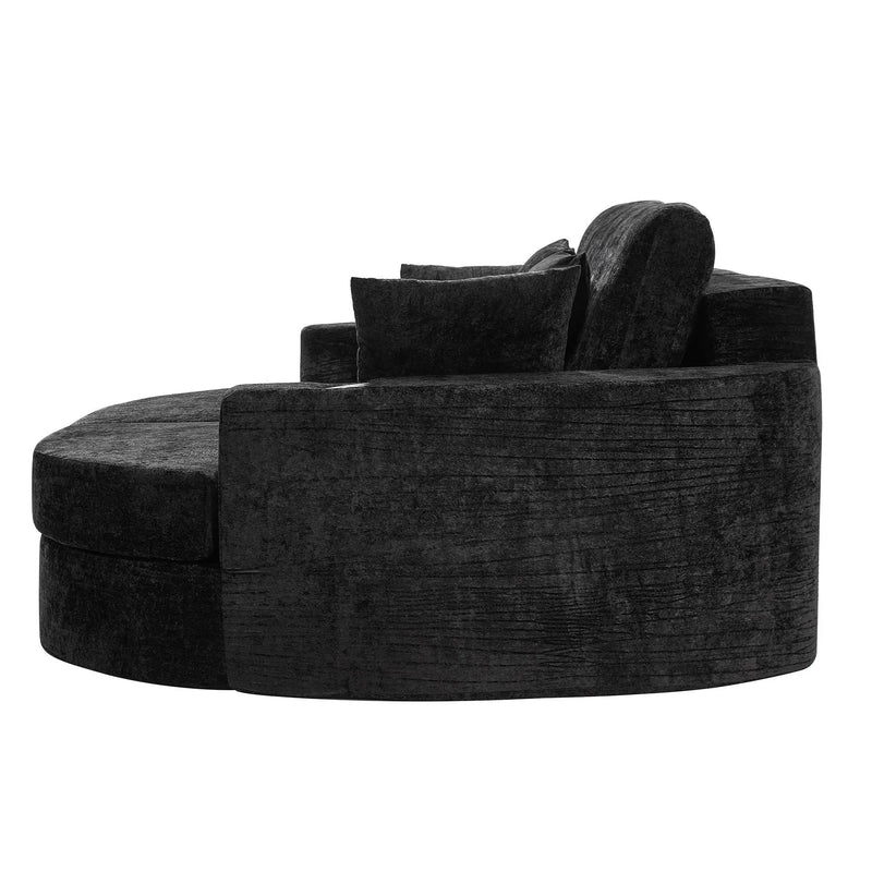 Boneless Design Upholstered Sofa Bed With Cup Holders