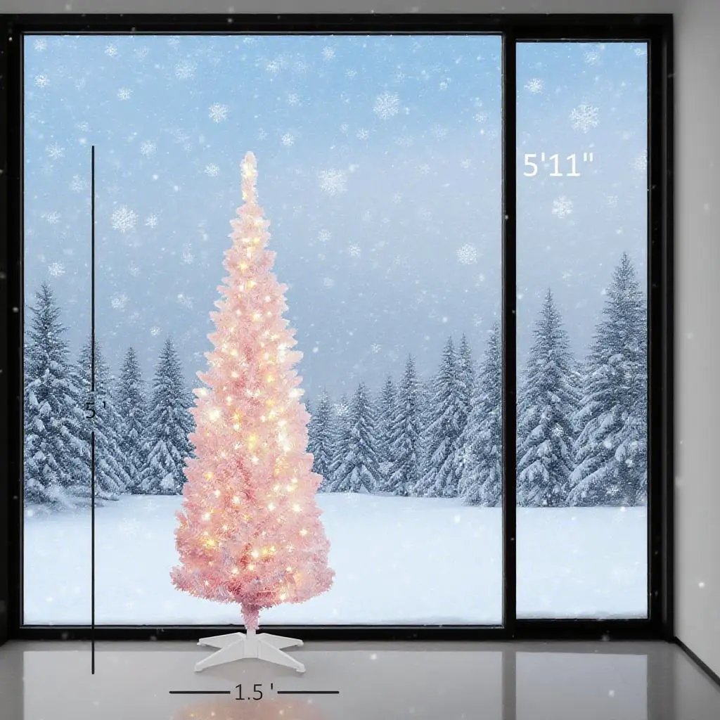 Pink 5ft Pencil Christmas Tree by HouseOfZazla