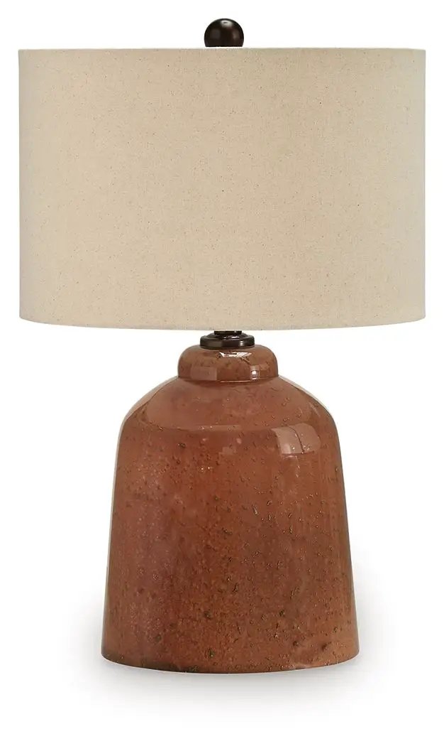 Aaleahya - Glass Table Lamp - Rust by Unique Piece Furniture