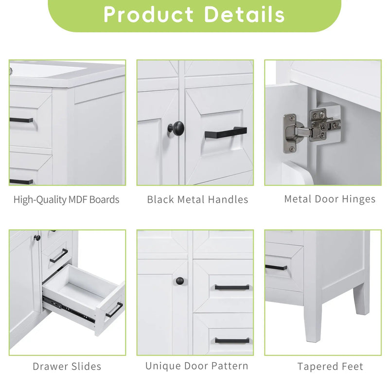 30" Bathroom Vanity Cabinet Base Without Sink by HouseOfZazla