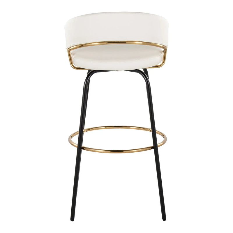 Jie - Fixed Height Contemporary Barstool With Swivel Round Footrest (Set of 2) by Unique Piece Furniture