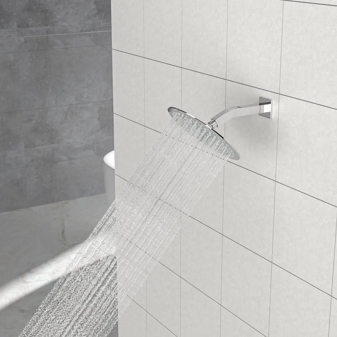 Elegant 6" Shower Arm With Flange, Stainless Steel Construction For Rain Shower Heads by HouseOfZazla