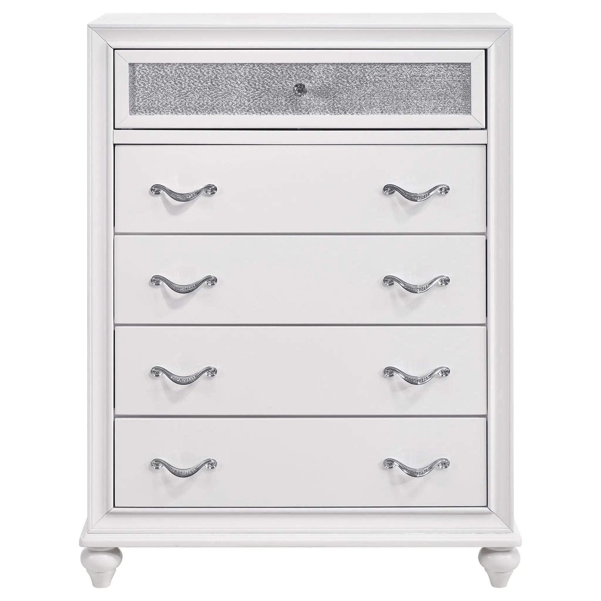 Barzini 5-drawer Bedroom Chest White by Unique Piece Furniture