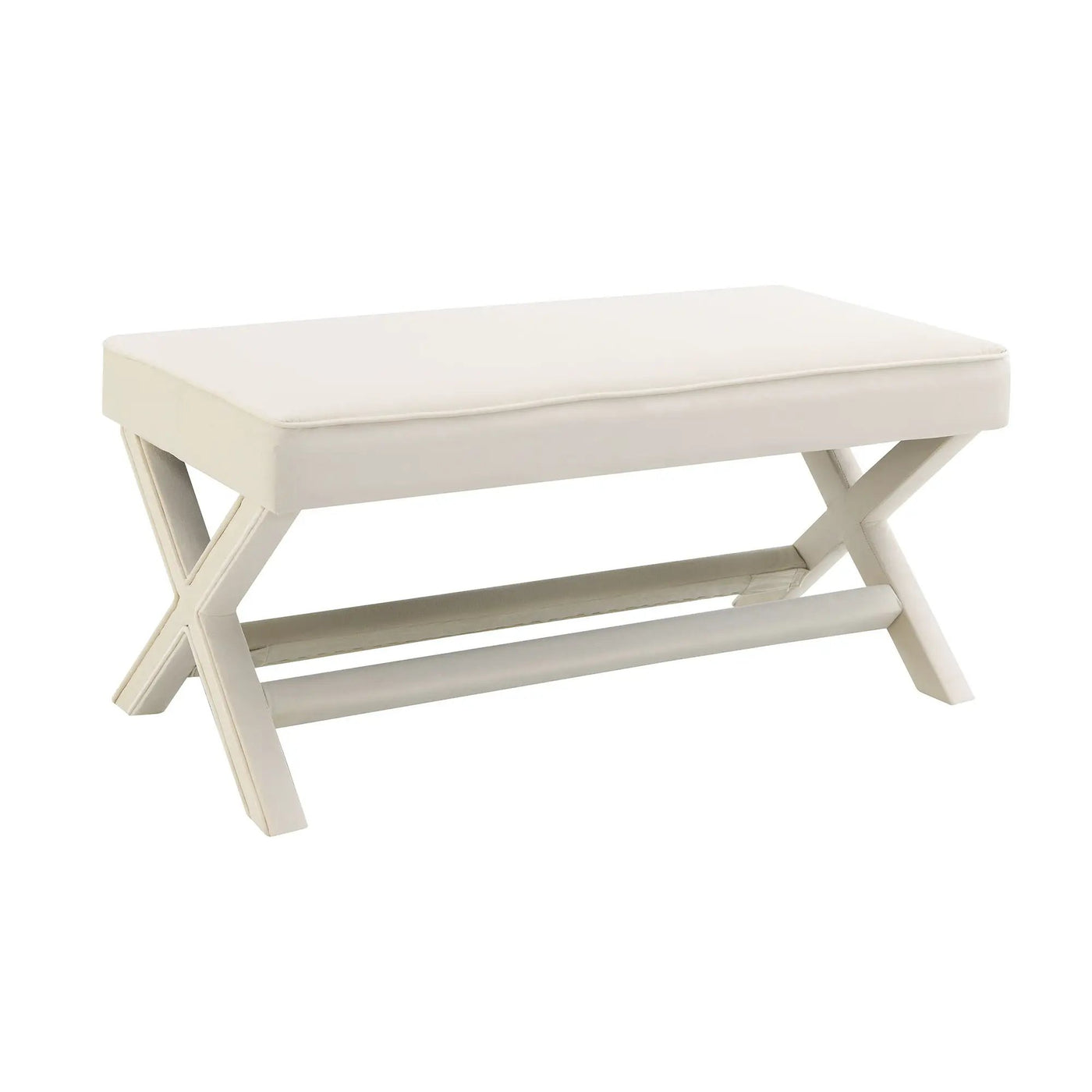 Comfort Double Bench Upholstered With X Crossed Legs by HouseOfZazla