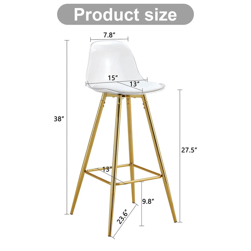 Stylish Upholstered Bar Chairs With Metal Leg by Unique Piece Furniture