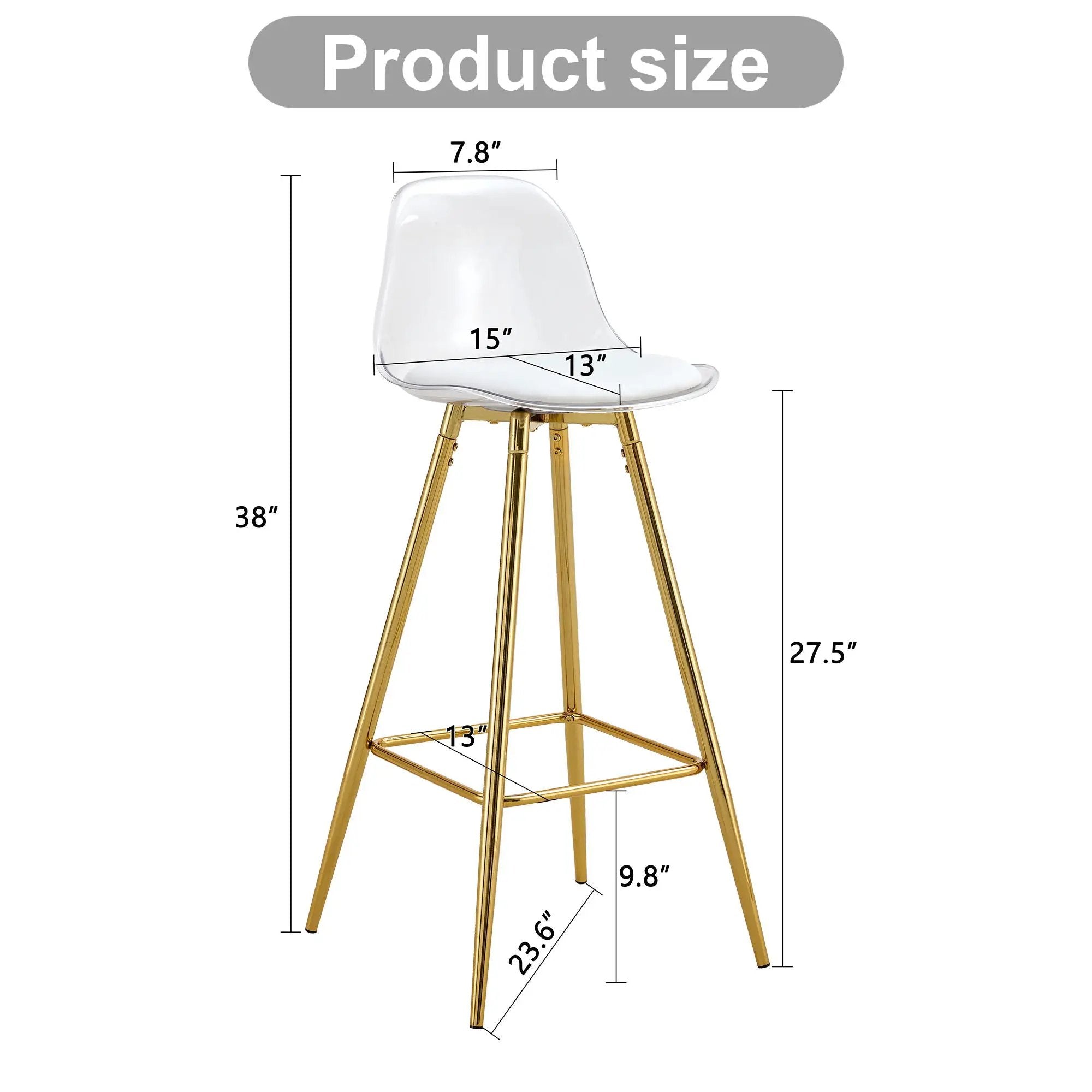 Stylish Upholstered Bar Chairs with Metal Legs by HouseOfZazla
