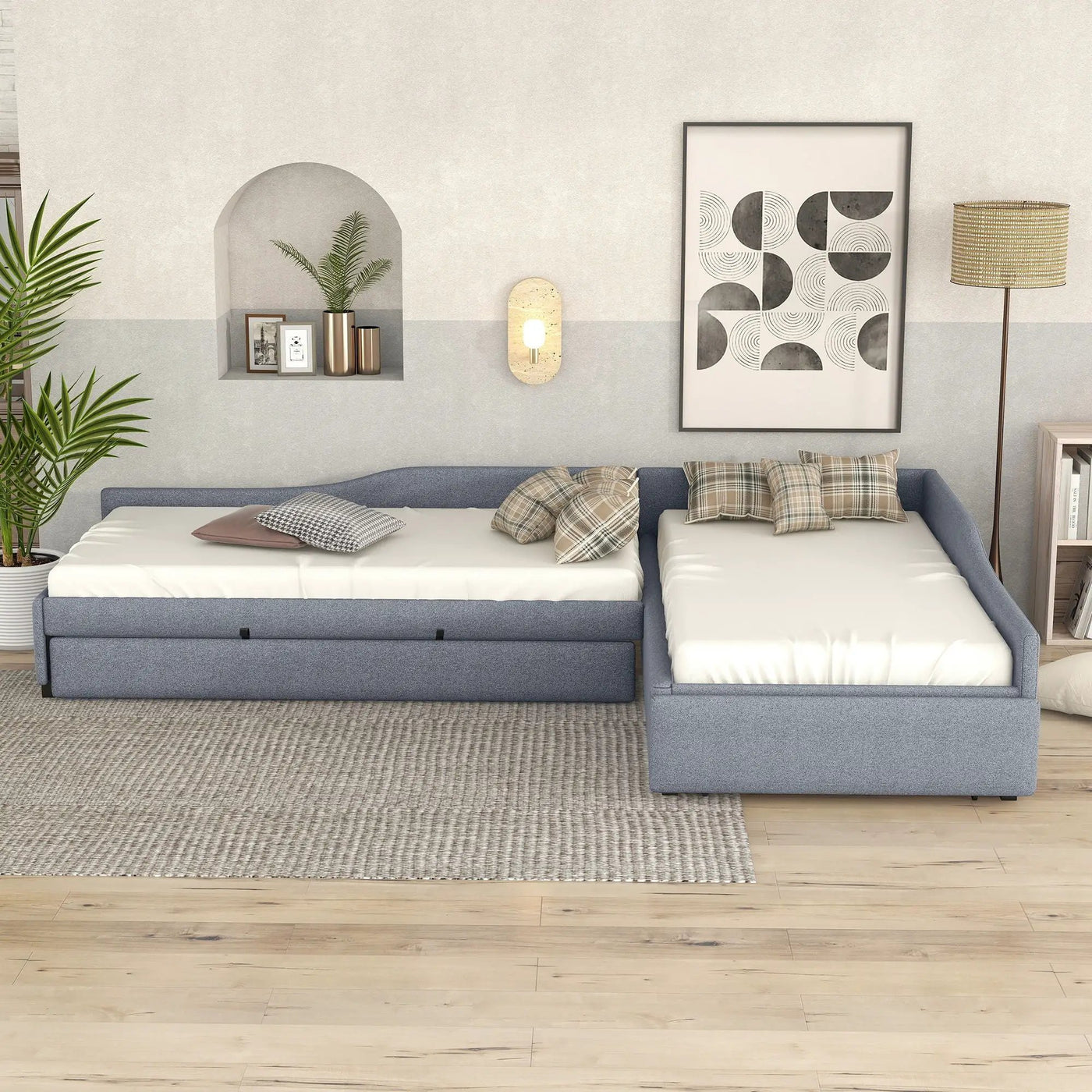 Upholstered Double Daybed With Trundle And Drawer by Unique Piece Furniture